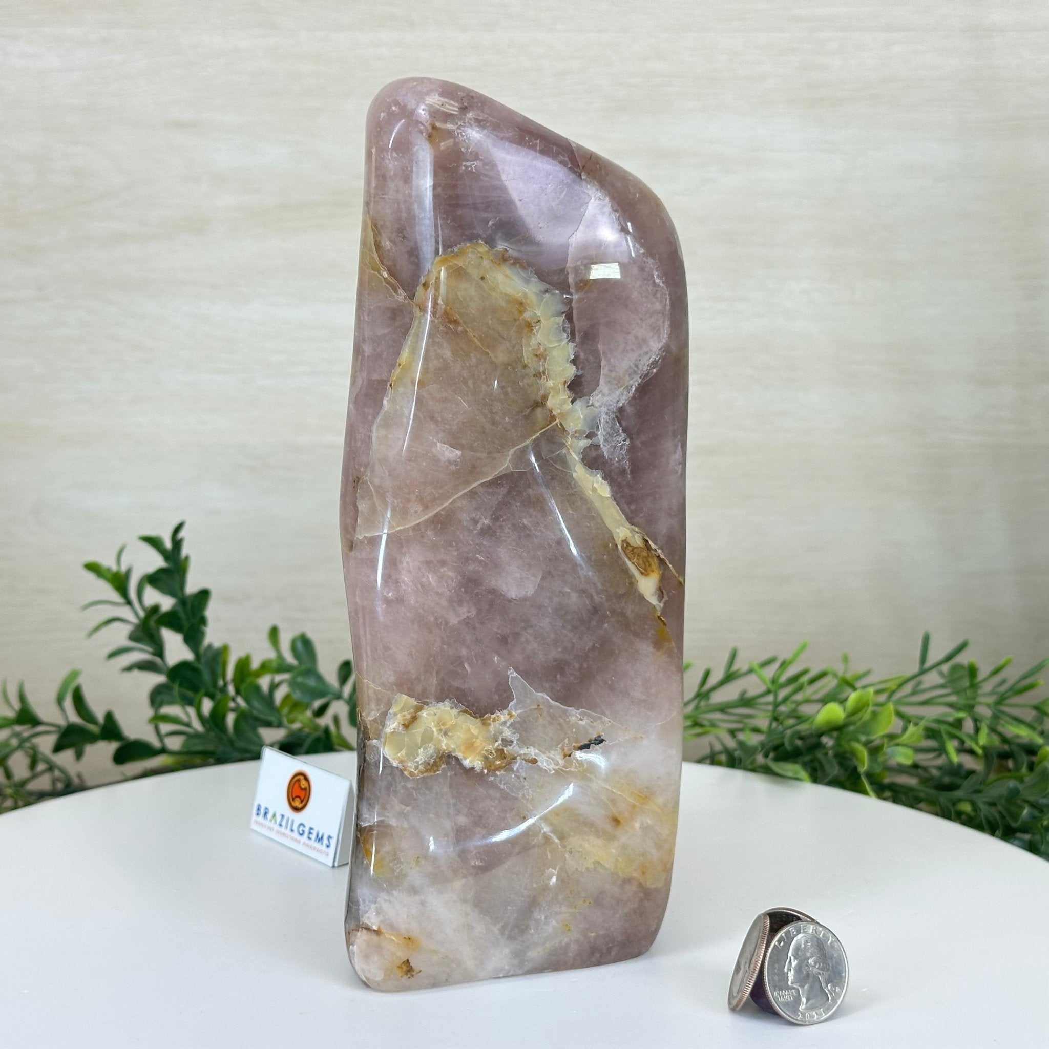 Polished Freeform Hematoid Rose Quartz Gemstone, 6.6 lbs & 8.9” Tall #3301HR - 002 - Brazil GemsBrazil GemsPolished Freeform Hematoid Rose Quartz Gemstone, 6.6 lbs & 8.9” Tall #3301HR - 002Freeform & Unique Shapes3301HR - 002