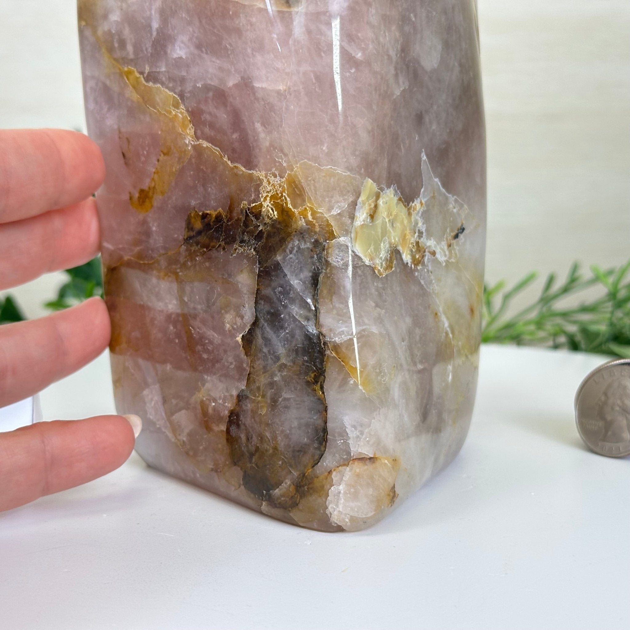 Polished Freeform Hematoid Rose Quartz Gemstone, 6.6 lbs & 8.9” Tall #3301HR - 002 - Brazil GemsBrazil GemsPolished Freeform Hematoid Rose Quartz Gemstone, 6.6 lbs & 8.9” Tall #3301HR - 002Freeform & Unique Shapes3301HR - 002