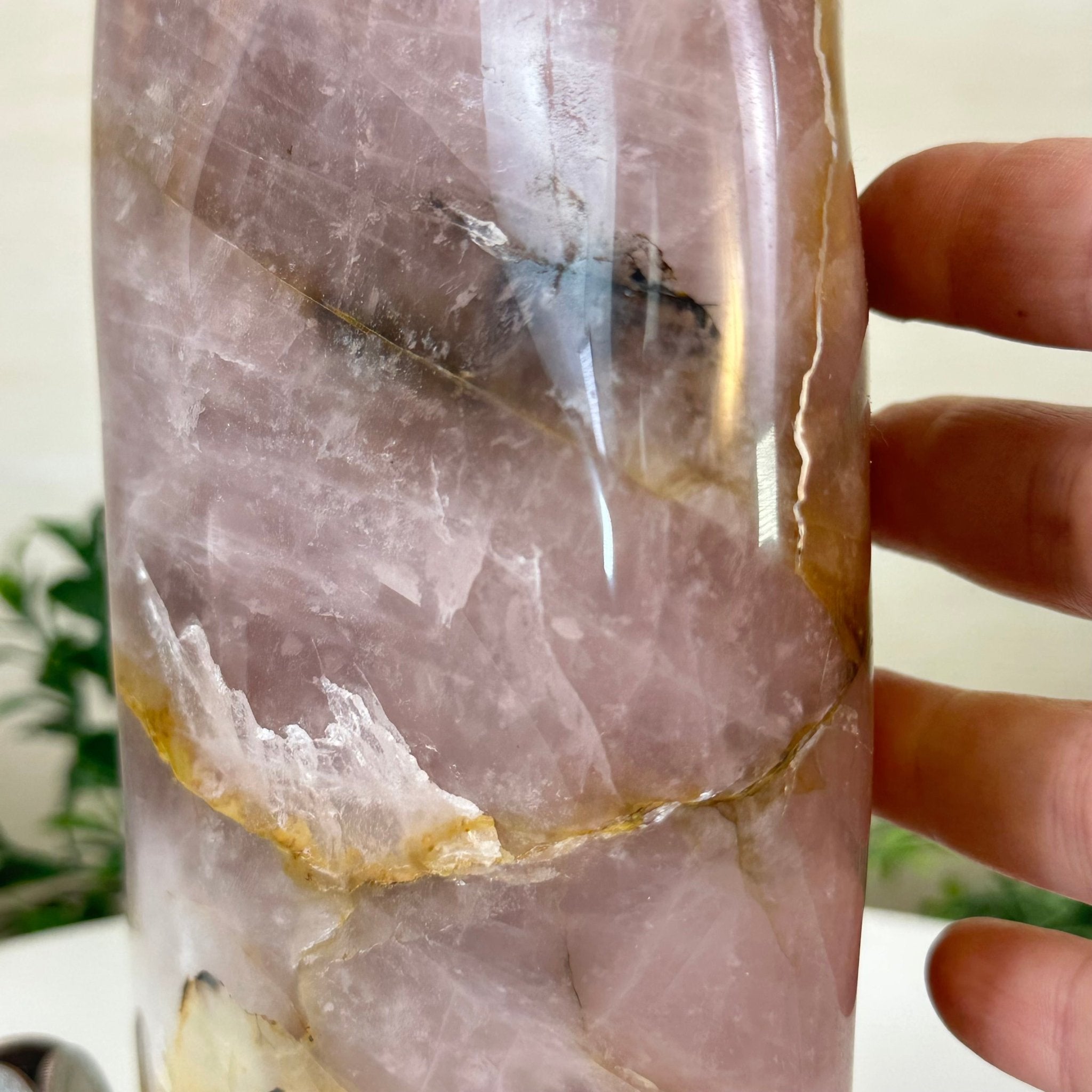 Polished Freeform Hematoid Rose Quartz Gemstone, 6.6 lbs & 8.9” Tall #3301HR - 002 - Brazil GemsBrazil GemsPolished Freeform Hematoid Rose Quartz Gemstone, 6.6 lbs & 8.9” Tall #3301HR - 002Freeform & Unique Shapes3301HR - 002
