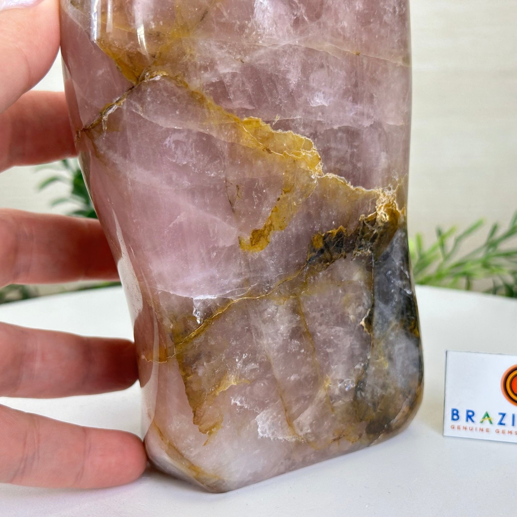 Polished Freeform Hematoid Rose Quartz Gemstone, 6.6 lbs & 8.9” Tall #3301HR - 002 - Brazil GemsBrazil GemsPolished Freeform Hematoid Rose Quartz Gemstone, 6.6 lbs & 8.9” Tall #3301HR - 002Freeform & Unique Shapes3301HR - 002
