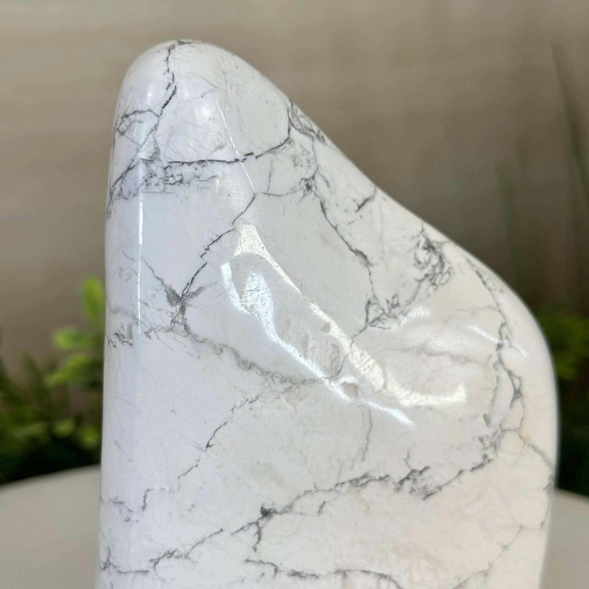 Polished Freeform Howlite Gemstone, 4.4 lbs & 7.1” Tall #3301HW - 001 - Brazil GemsBrazil GemsPolished Freeform Howlite Gemstone, 4.4 lbs & 7.1” Tall #3301HW - 001Freeform & Unique Shapes3301HW - 001