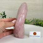 Polished Freeform Rose Quartz Gemstone, 2.6 lbs & 5.6” tall Model #3301RQ - 002 - Brazil GemsBrazil GemsPolished Freeform Rose Quartz Gemstone, 2.6 lbs & 5.6” tall Model #3301RQ - 002Freeform & Unique Shapes3301RQ - 002