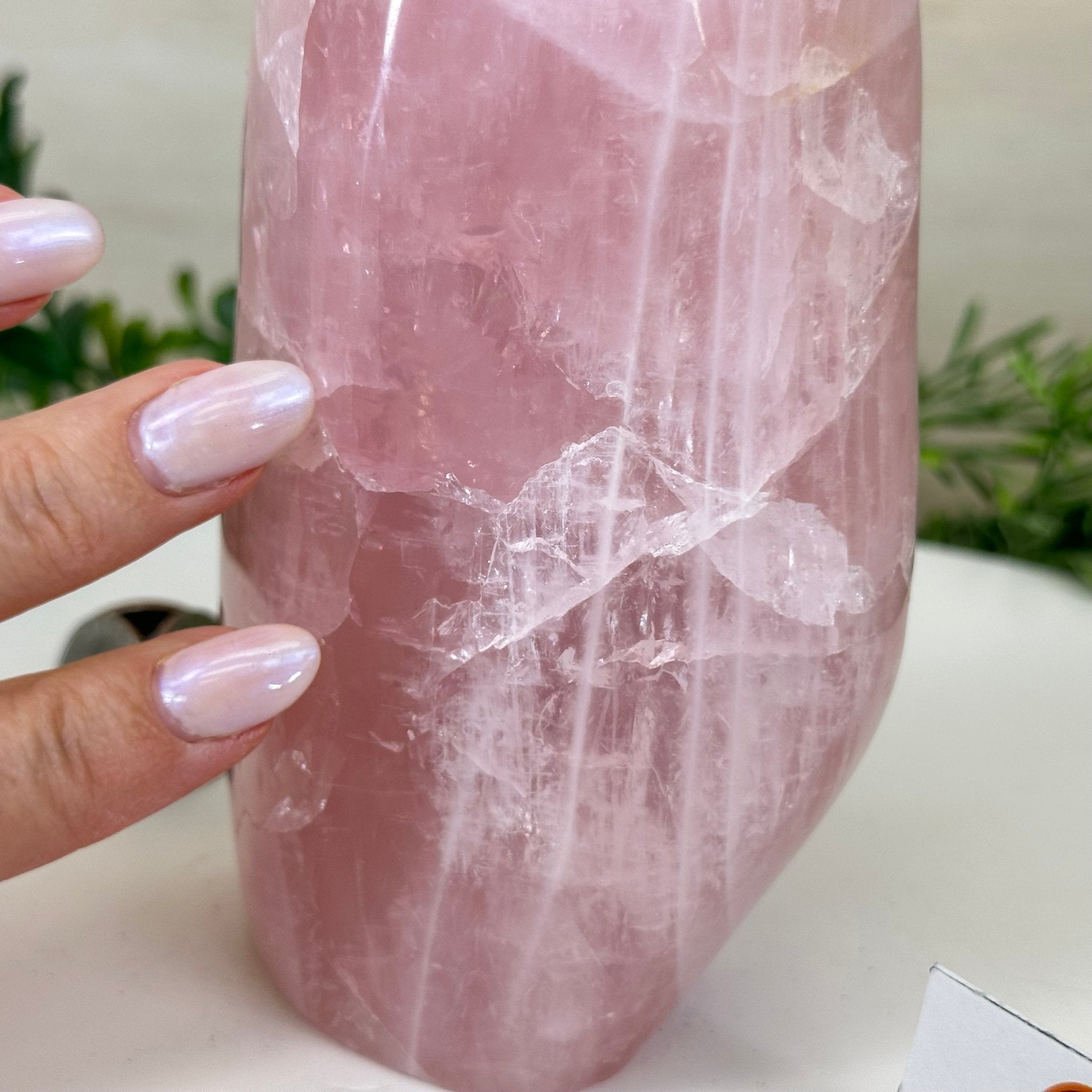 Polished Freeform Rose Quartz Gemstone, 3.1 lbs & 6.6” tall Model #3301RQ - 004 - Brazil GemsBrazil GemsPolished Freeform Rose Quartz Gemstone, 3.1 lbs & 6.6” tall Model #3301RQ - 004Freeform & Unique Shapes3301RQ - 004
