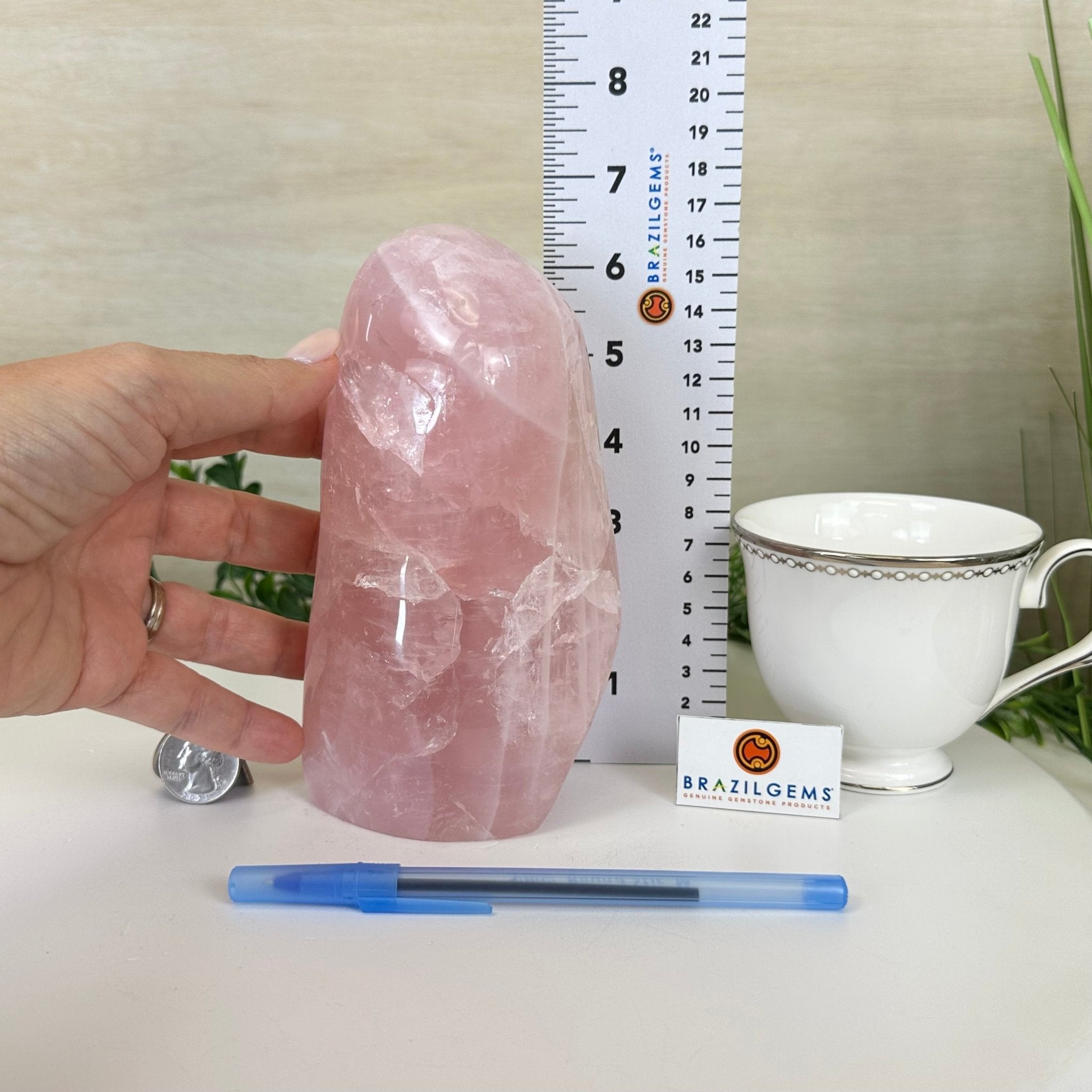 Polished Freeform Rose Quartz Gemstone, 3.1 lbs & 6.6” tall Model #3301RQ - 004 - Brazil GemsBrazil GemsPolished Freeform Rose Quartz Gemstone, 3.1 lbs & 6.6” tall Model #3301RQ - 004Freeform & Unique Shapes3301RQ - 004