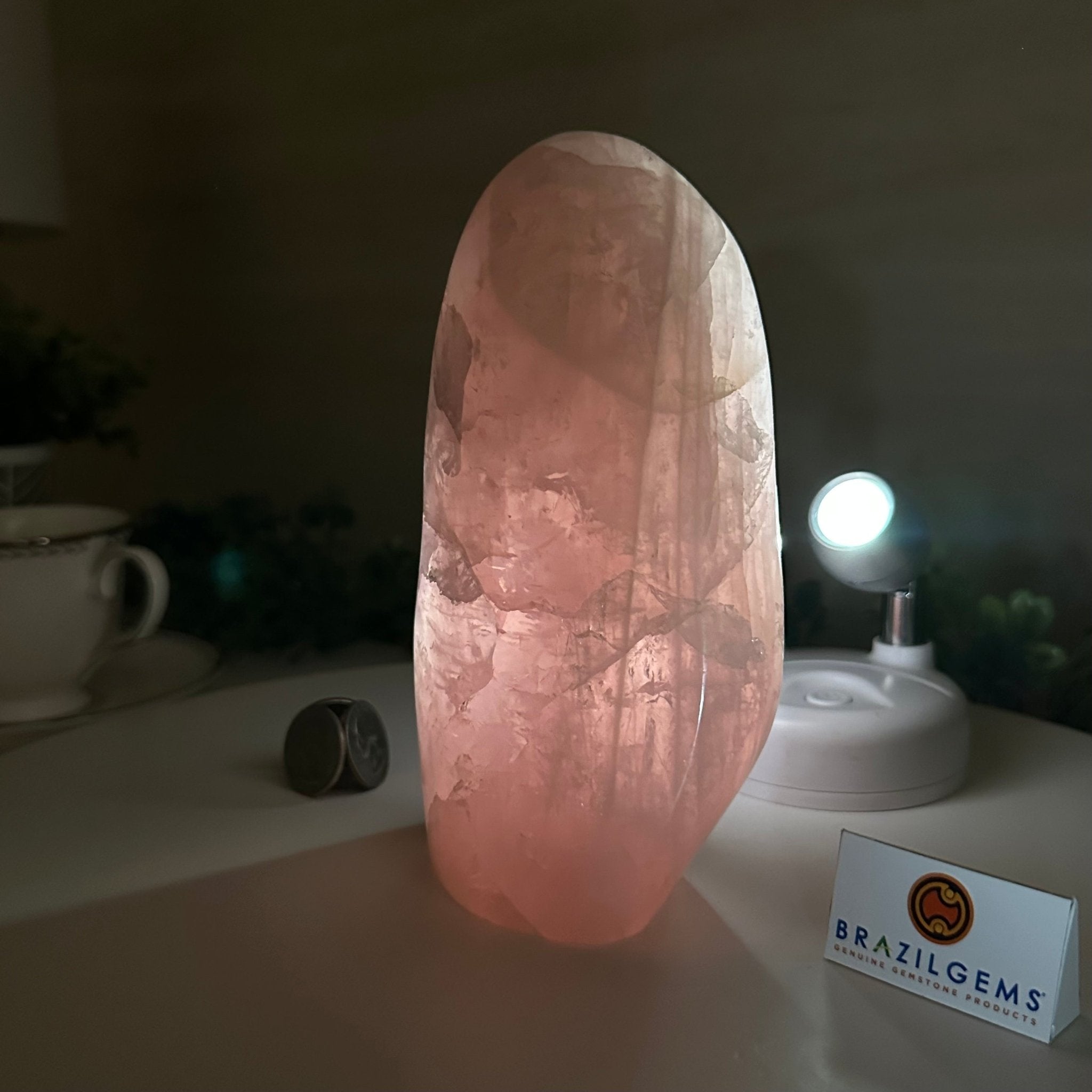 Polished Freeform Rose Quartz Gemstone, 3.1 lbs & 6.6” tall Model #3301RQ - 004 - Brazil GemsBrazil GemsPolished Freeform Rose Quartz Gemstone, 3.1 lbs & 6.6” tall Model #3301RQ - 004Freeform & Unique Shapes3301RQ - 004