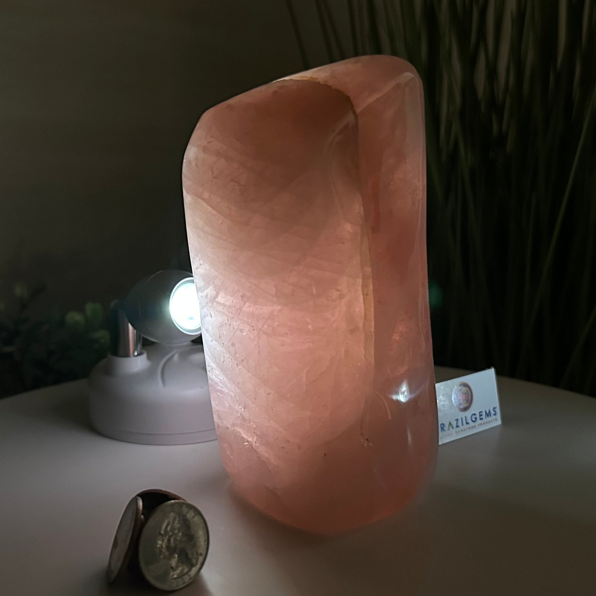 Polished Freeform Rose Quartz Gemstone, 3.5 lbs & 6.3” tall Model #3301RQ - 003 - Brazil GemsBrazil GemsPolished Freeform Rose Quartz Gemstone, 3.5 lbs & 6.3” tall Model #3301RQ - 003Freeform & Unique Shapes3301RQ - 003