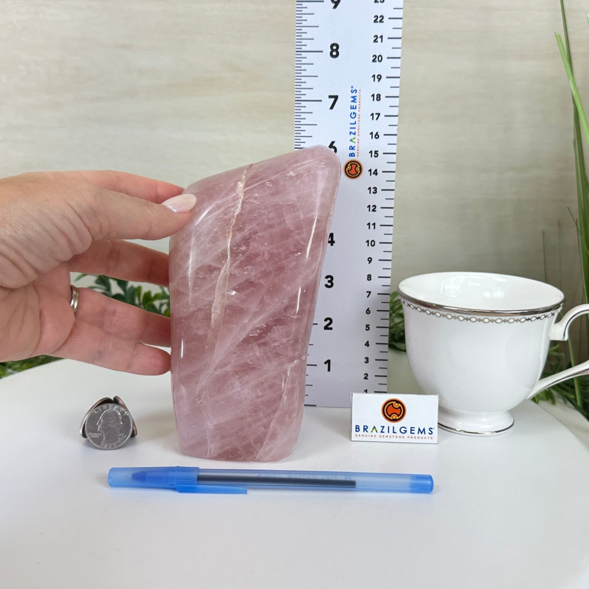 Polished Freeform Rose Quartz Gemstone, 3.5 lbs & 6.3” tall Model #3301RQ - 003 - Brazil GemsBrazil GemsPolished Freeform Rose Quartz Gemstone, 3.5 lbs & 6.3” tall Model #3301RQ - 003Freeform & Unique Shapes3301RQ - 003