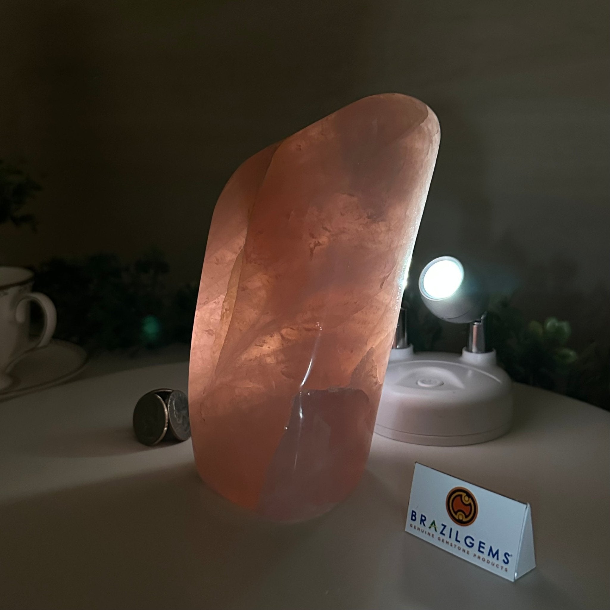 Polished Freeform Rose Quartz Gemstone, 3.5 lbs & 6.3” tall Model #3301RQ - 003 - Brazil GemsBrazil GemsPolished Freeform Rose Quartz Gemstone, 3.5 lbs & 6.3” tall Model #3301RQ - 003Freeform & Unique Shapes3301RQ - 003