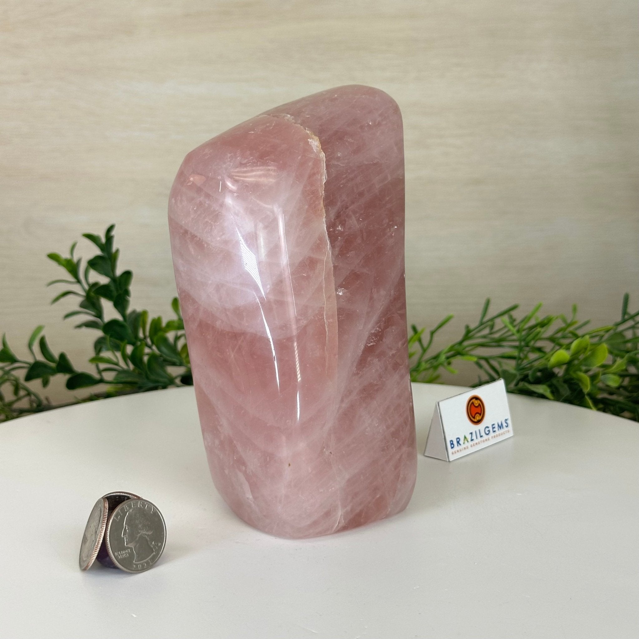 Polished Freeform Rose Quartz Gemstone, 3.5 lbs & 6.3” tall Model #3301RQ - 003 - Brazil GemsBrazil GemsPolished Freeform Rose Quartz Gemstone, 3.5 lbs & 6.3” tall Model #3301RQ - 003Freeform & Unique Shapes3301RQ - 003