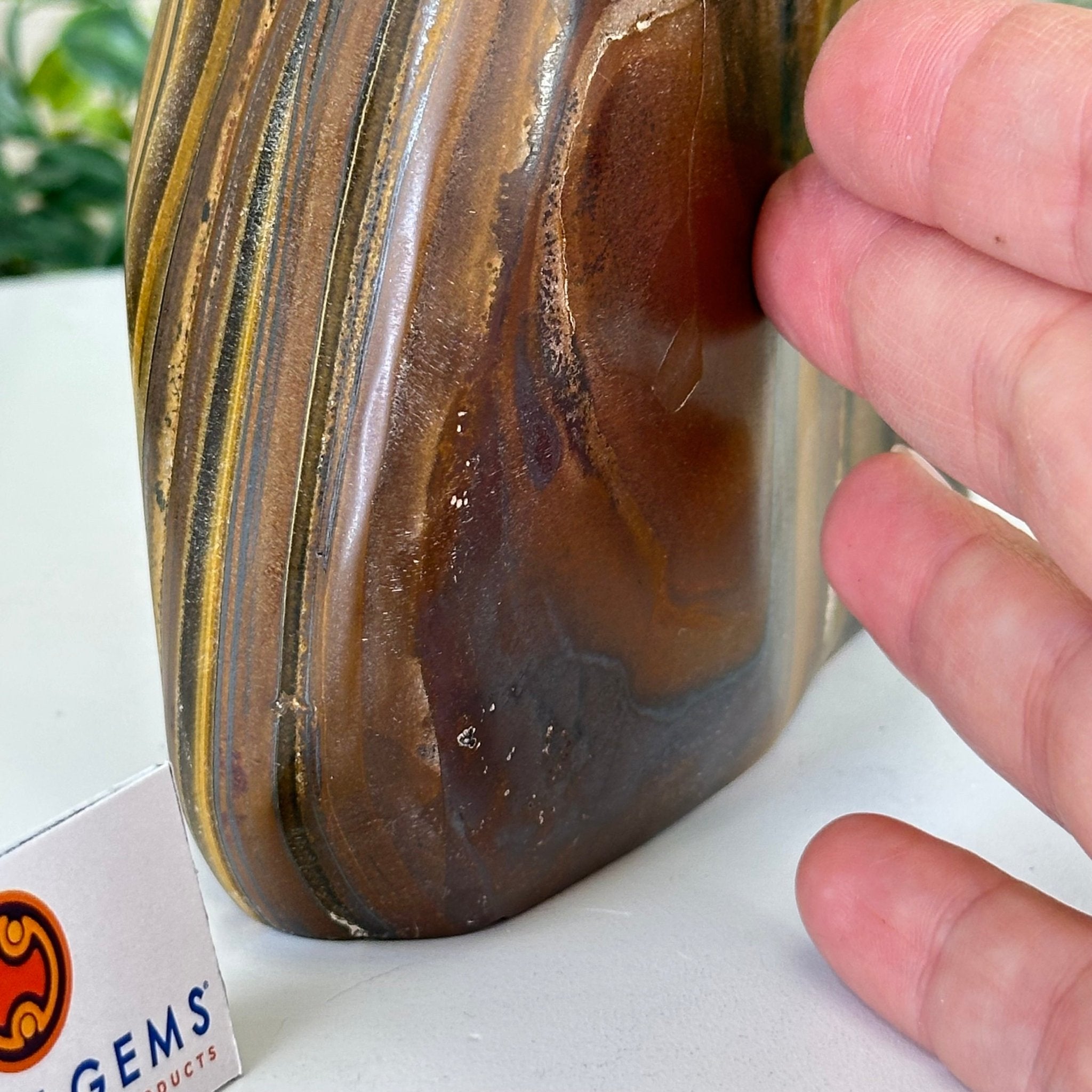 Polished Freeform Tiger's Eye Gemstone, 4.4 lbs & 7.6” Tall #3301TE - 001 - Brazil GemsBrazil GemsPolished Freeform Tiger's Eye Gemstone, 4.4 lbs & 7.6” Tall #3301TE - 001Freeform & Unique Shapes3301TE - 001