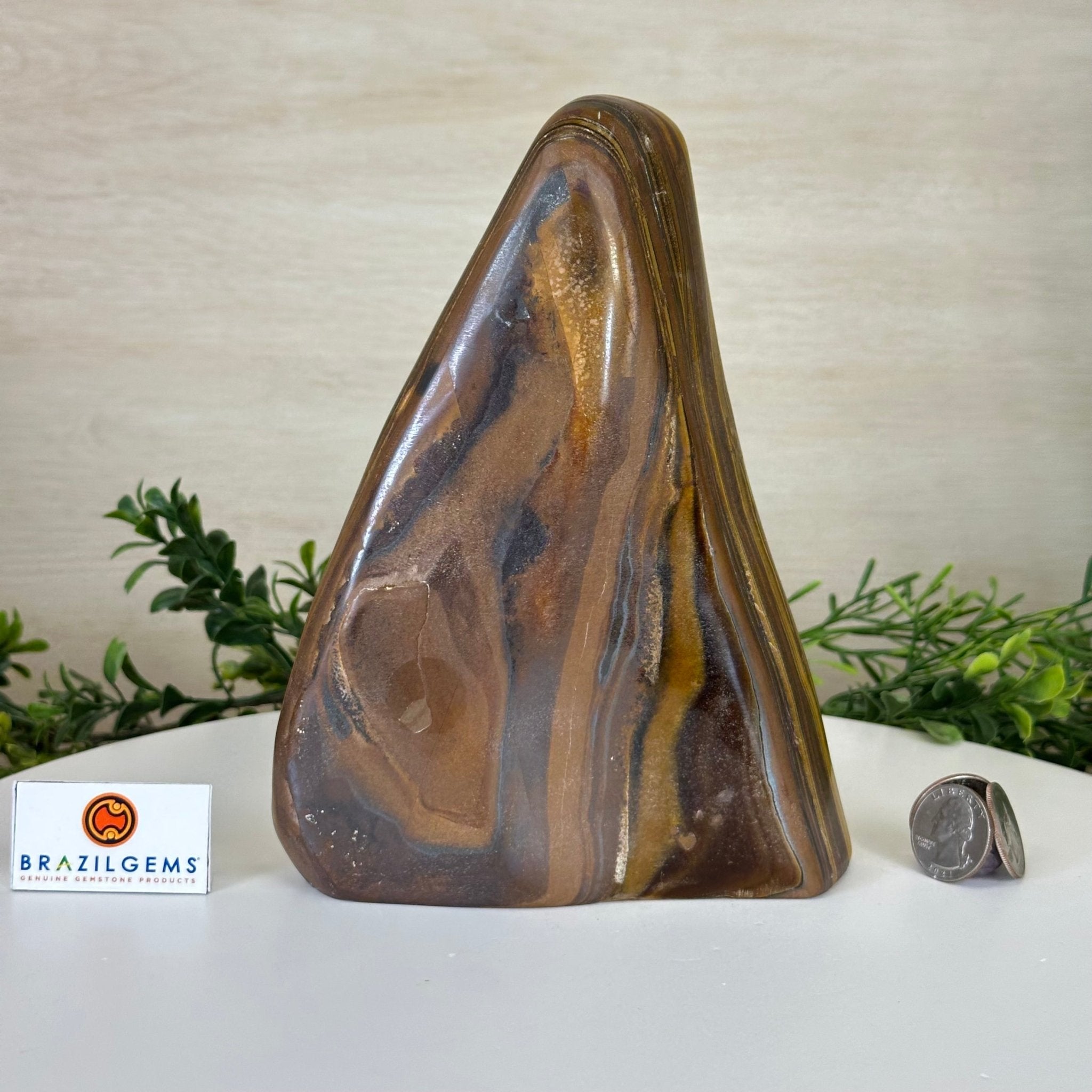 Polished Freeform Tiger's Eye Gemstone, 4.4 lbs & 7.6” Tall #3301TE - 001 - Brazil GemsBrazil GemsPolished Freeform Tiger's Eye Gemstone, 4.4 lbs & 7.6” Tall #3301TE - 001Freeform & Unique Shapes3301TE - 001
