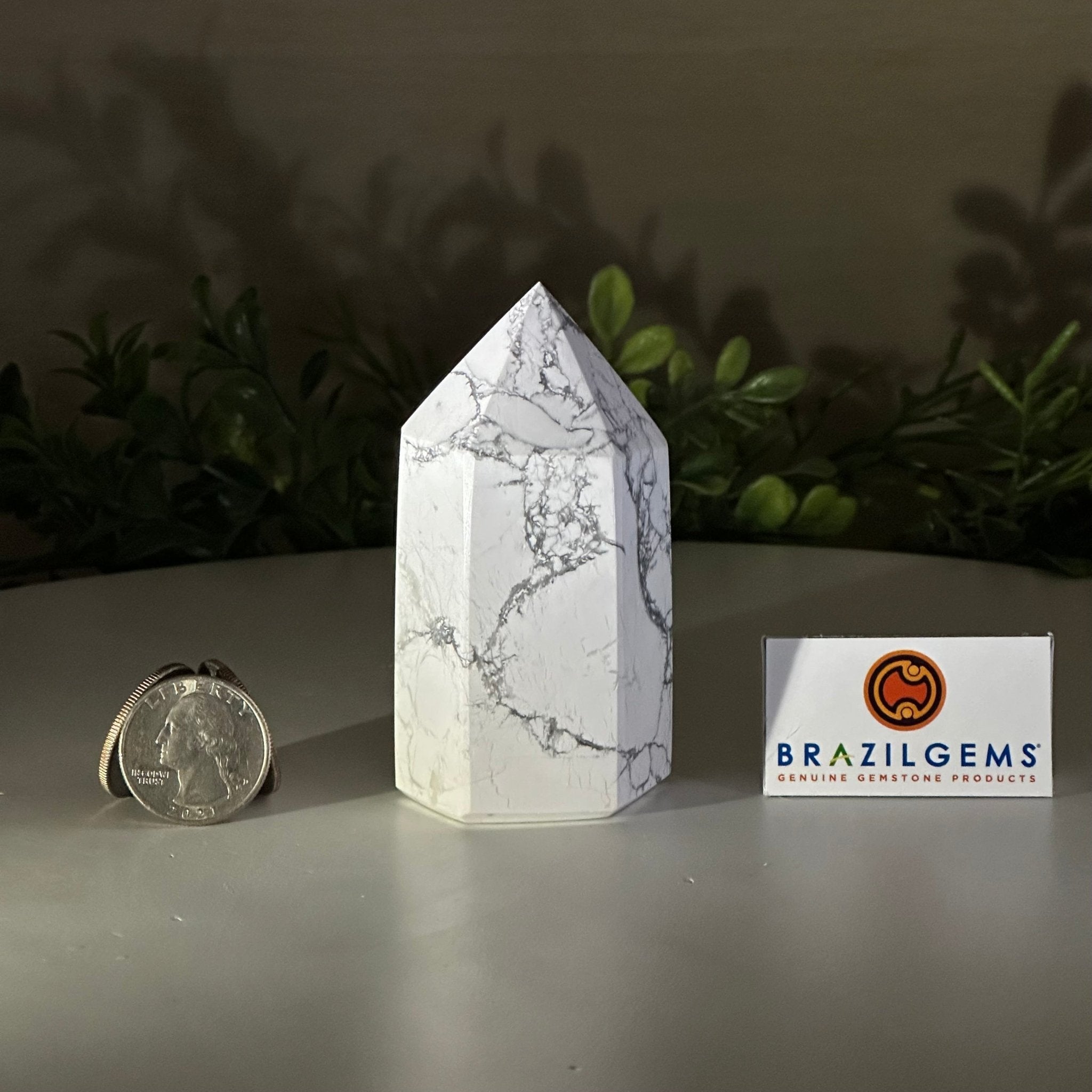 Polished Howlite Crystal Tower 2.3" Tall #3106HW - 002 - Brazil GemsBrazil GemsPolished Howlite Crystal Tower 2.3" Tall #3106HW - 002Crystal Points3106HW - 002