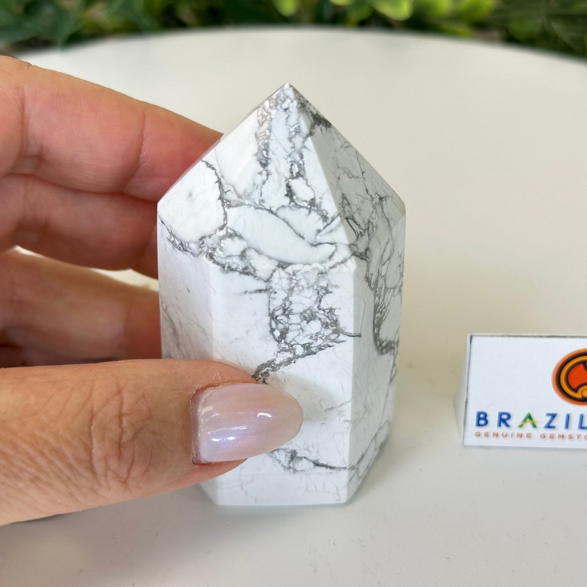 Polished Howlite Crystal Tower 2.3" Tall #3106HW - 002 - Brazil GemsBrazil GemsPolished Howlite Crystal Tower 2.3" Tall #3106HW - 002Crystal Points3106HW - 002