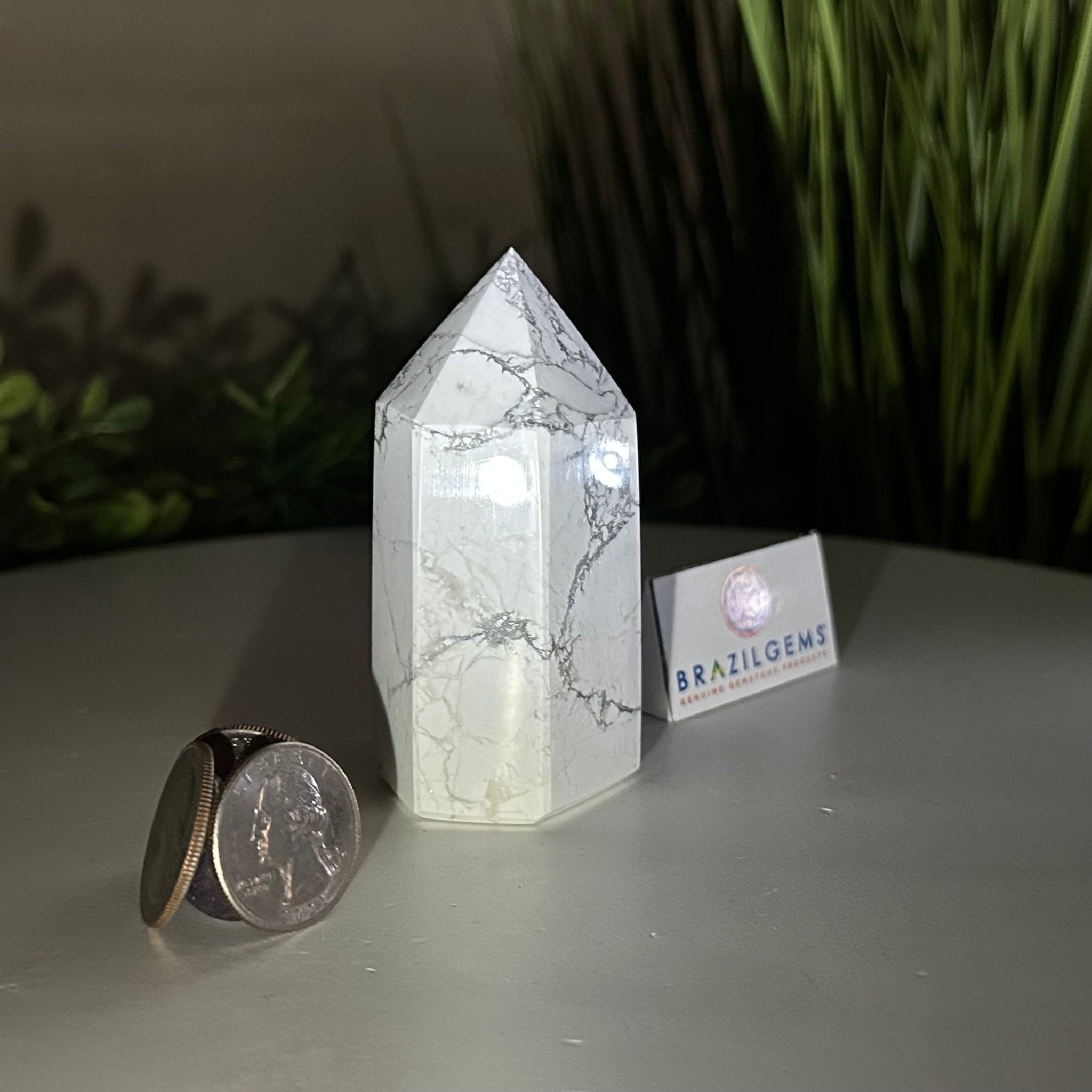 Polished Howlite Crystal Tower 2.3" Tall #3106HW - 002 - Brazil GemsBrazil GemsPolished Howlite Crystal Tower 2.3" Tall #3106HW - 002Crystal Points3106HW - 002