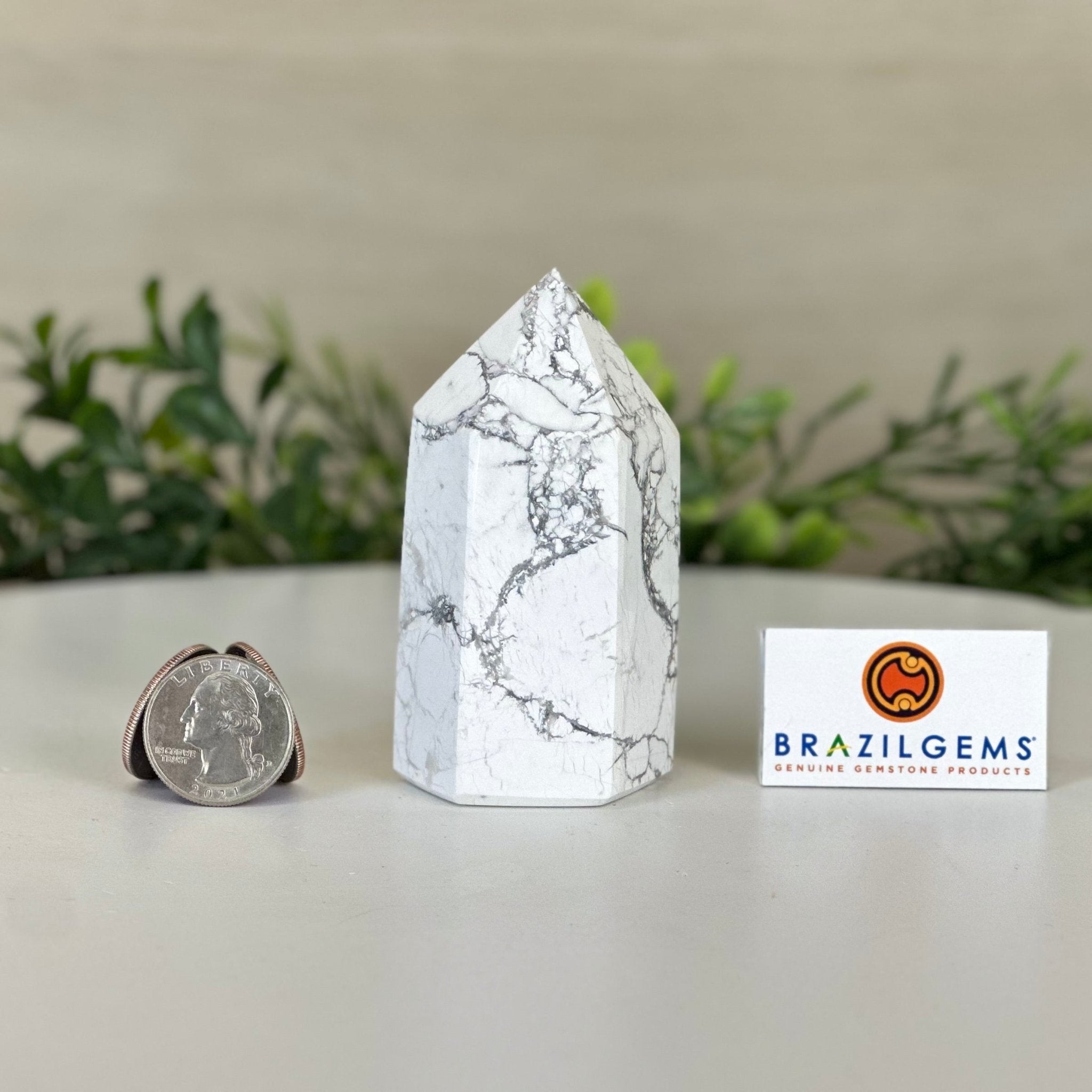 Polished Howlite Crystal Tower 2.3" Tall #3106HW - 002 - Brazil GemsBrazil GemsPolished Howlite Crystal Tower 2.3" Tall #3106HW - 002Crystal Points3106HW - 002