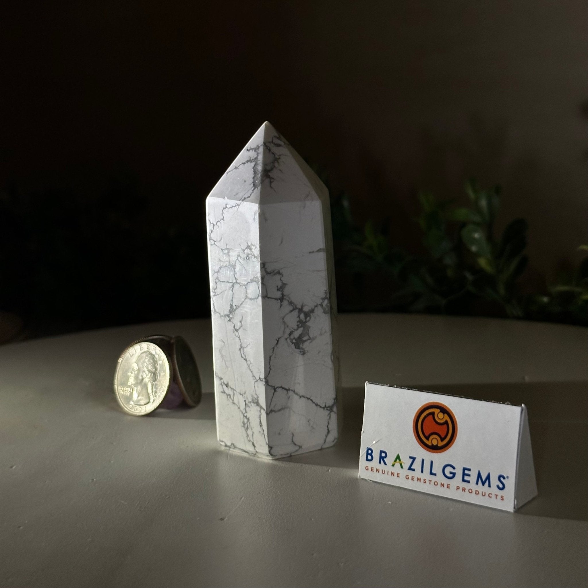 Polished Howlite Crystal Tower 3.7" Tall #3106HW - 001 - Brazil GemsBrazil GemsPolished Howlite Crystal Tower 3.7" Tall #3106HW - 001Crystal Points3106HW - 001