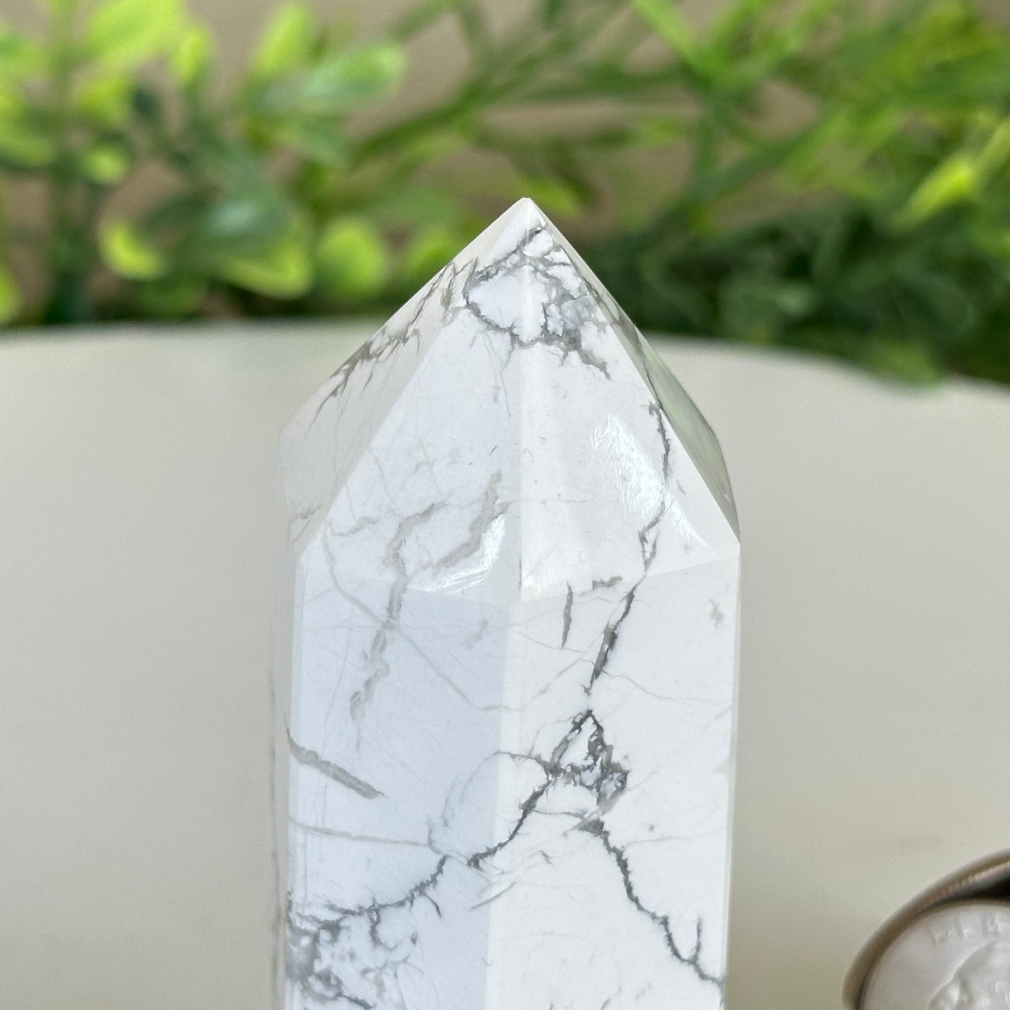 Polished Howlite Crystal Tower 3.7" Tall #3106HW - 001 - Brazil GemsBrazil GemsPolished Howlite Crystal Tower 3.7" Tall #3106HW - 001Crystal Points3106HW - 001