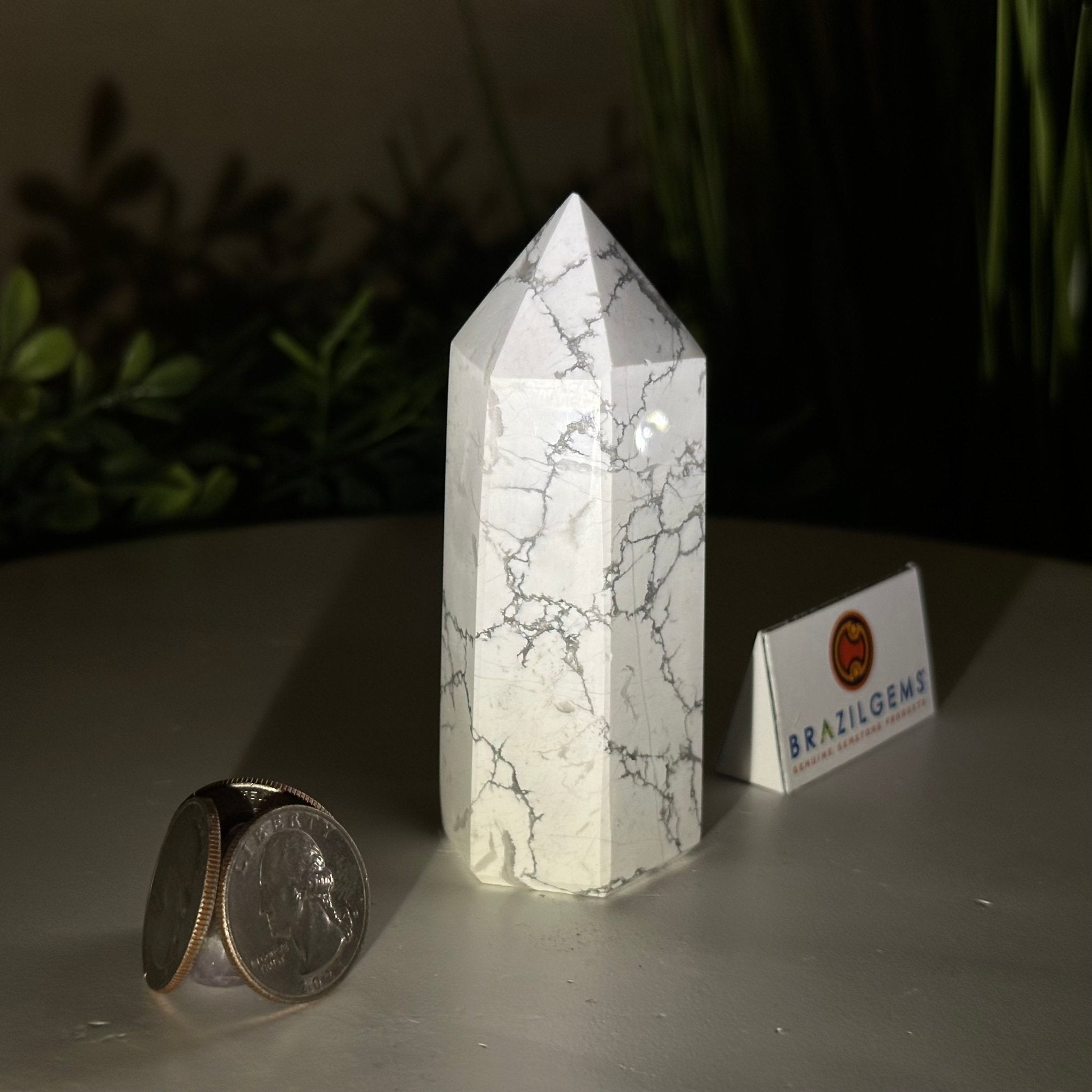 Polished Howlite Crystal Tower 3.7" Tall #3106HW - 001 - Brazil GemsBrazil GemsPolished Howlite Crystal Tower 3.7" Tall #3106HW - 001Crystal Points3106HW - 001