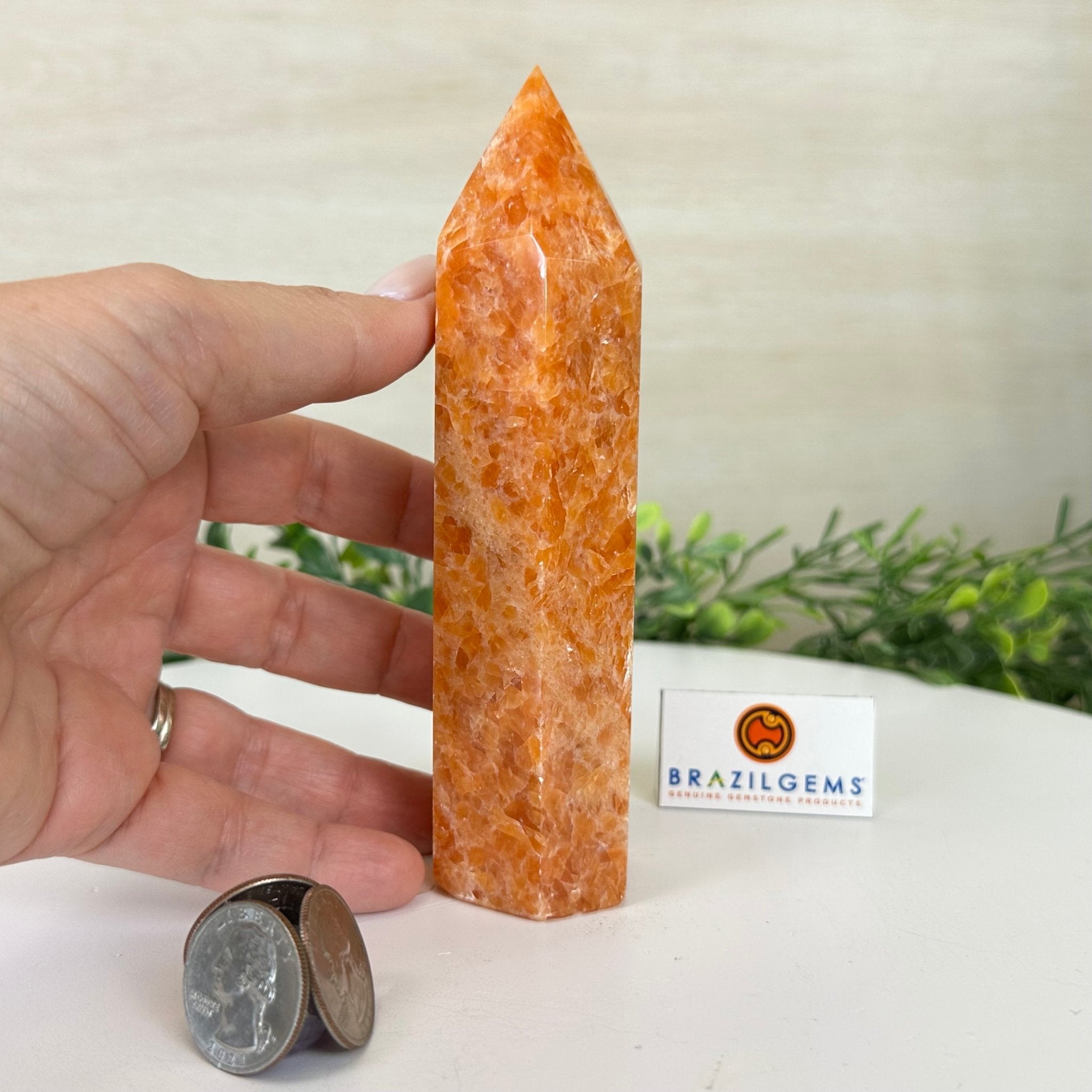Polished Orchid Calcite Crystal Tower by Brazil Gems