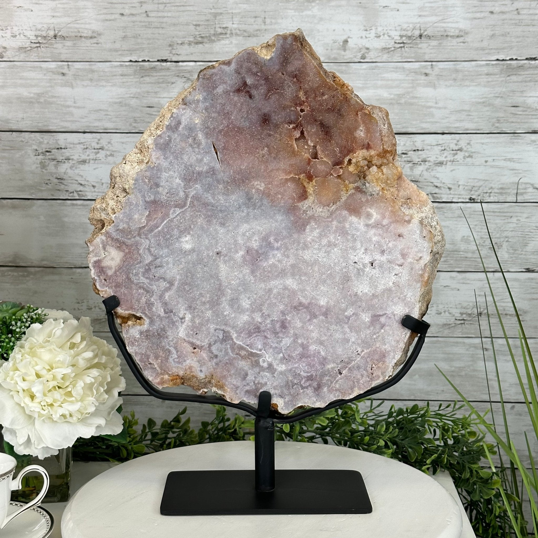 Polished Pink Amethyst Slice on a Stand, 11.4 lbs, 17.5" Tall #5743-0009 by Brazil Gems - Brazil GemsBrazil GemsPolished Pink Amethyst Slice on a Stand, 11.4 lbs, 17.5" Tall #5743-0009 by Brazil GemsSlices on Fixed Bases5743-0009