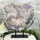 Polished Pink Amethyst Slice on a Stand, 16.8 lbs, 16.2" Tall #5743-0015 by Brazil Gems - Brazil GemsBrazil GemsPolished Pink Amethyst Slice on a Stand, 16.8 lbs, 16.2" Tall #5743-0015 by Brazil GemsSlices on Fixed Bases5743-0015