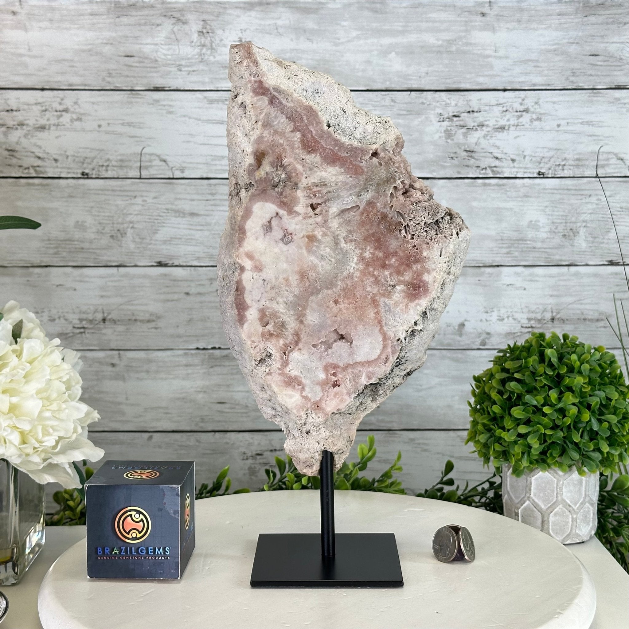 Polished Pink Amethyst Slice on a Stand, 4.4 lbs & 14" Tall #5743-0026 - Brazil GemsBrazil GemsPolished Pink Amethyst Slice on a Stand, 4.4 lbs & 14" Tall #5743-0026Slices on Fixed Bases5743-0026