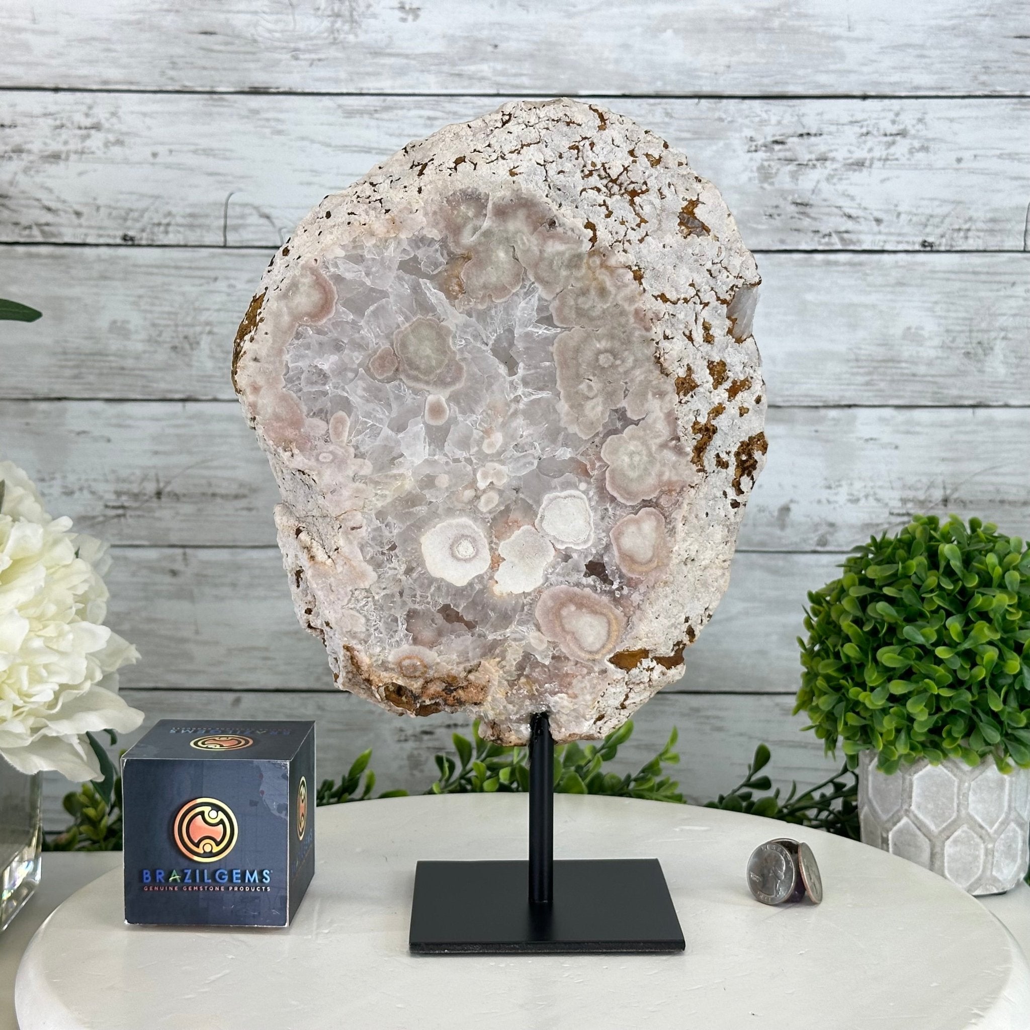 Polished Pink Amethyst Slice on a Stand, 5.4 lbs & 12.4" Tall #5743-0028 - Brazil GemsBrazil GemsPolished Pink Amethyst Slice on a Stand, 5.4 lbs & 12.4" Tall #5743-0028Slices on Fixed Bases5743-0028