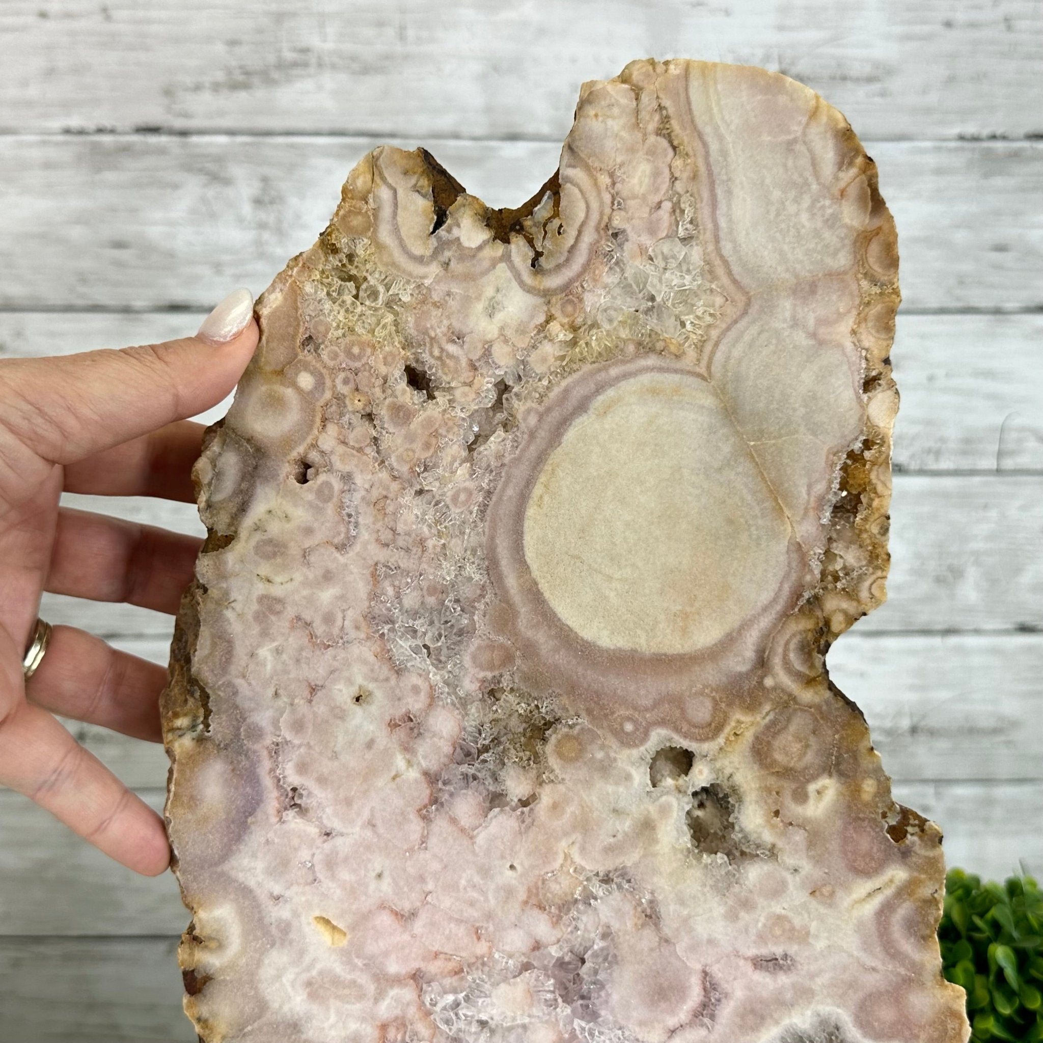 Polished Pink Amethyst Slice on a Stand, 7 lbs & 16.4" Tall #5743-0030 - Brazil GemsBrazil GemsPolished Pink Amethyst Slice on a Stand, 7 lbs & 16.4" Tall #5743-0030Slices on Fixed Bases5743-0030