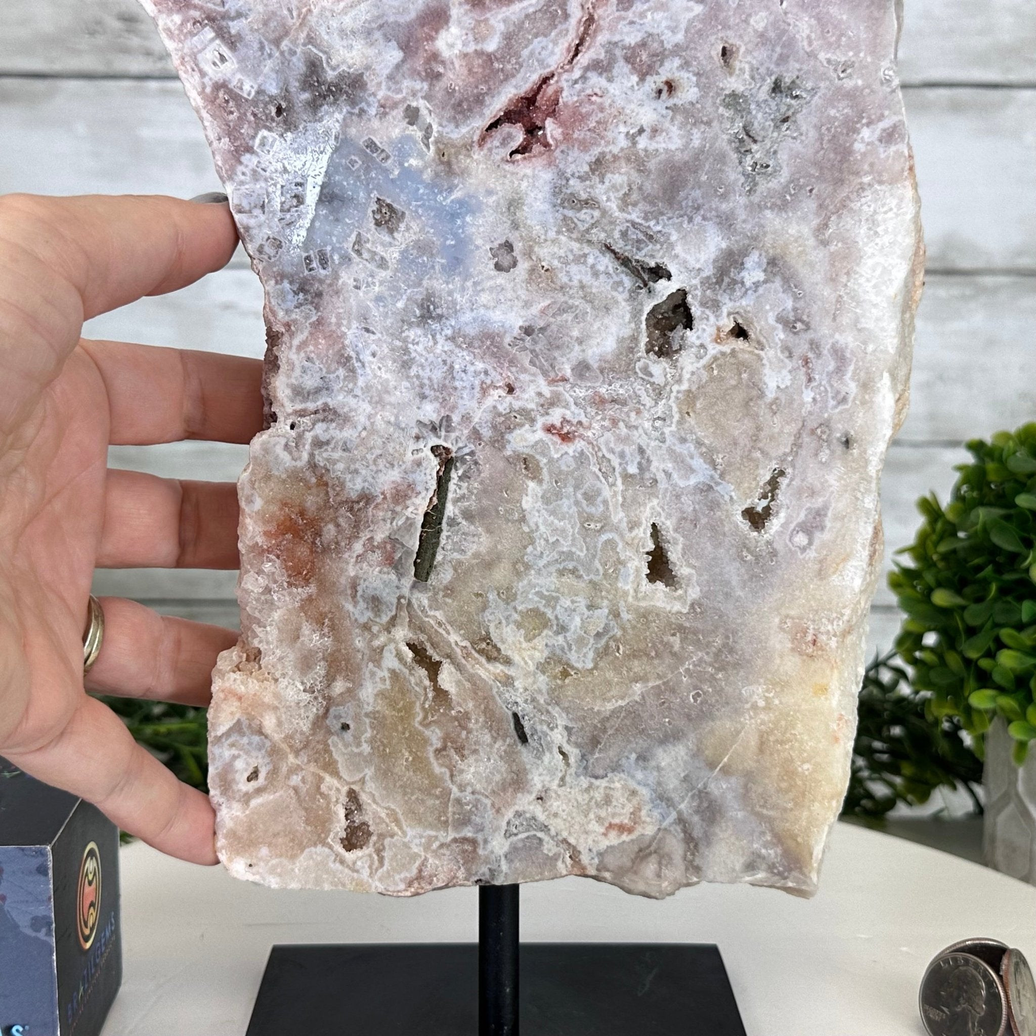 Polished Pink Amethyst Slice on a Stand, 7.8 lbs, 16.5" Tall #5743-0023 - Brazil GemsBrazil GemsPolished Pink Amethyst Slice on a Stand, 7.8 lbs, 16.5" Tall #5743-0023Slices on Fixed Bases5743-0023