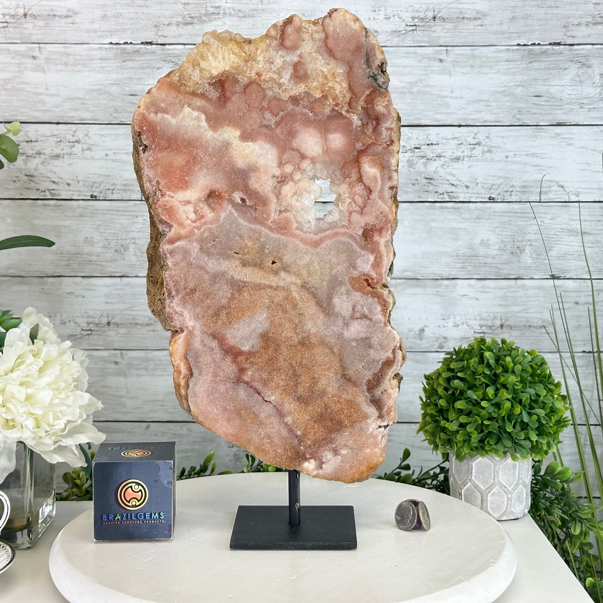 Polished Pink Amethyst Slice on a Stand, 8.3 lbs & 16.7" Tall #5743-0031 - Brazil GemsBrazil GemsPolished Pink Amethyst Slice on a Stand, 8.3 lbs & 16.7" Tall #5743-0031Slices on Fixed Bases5743-0031