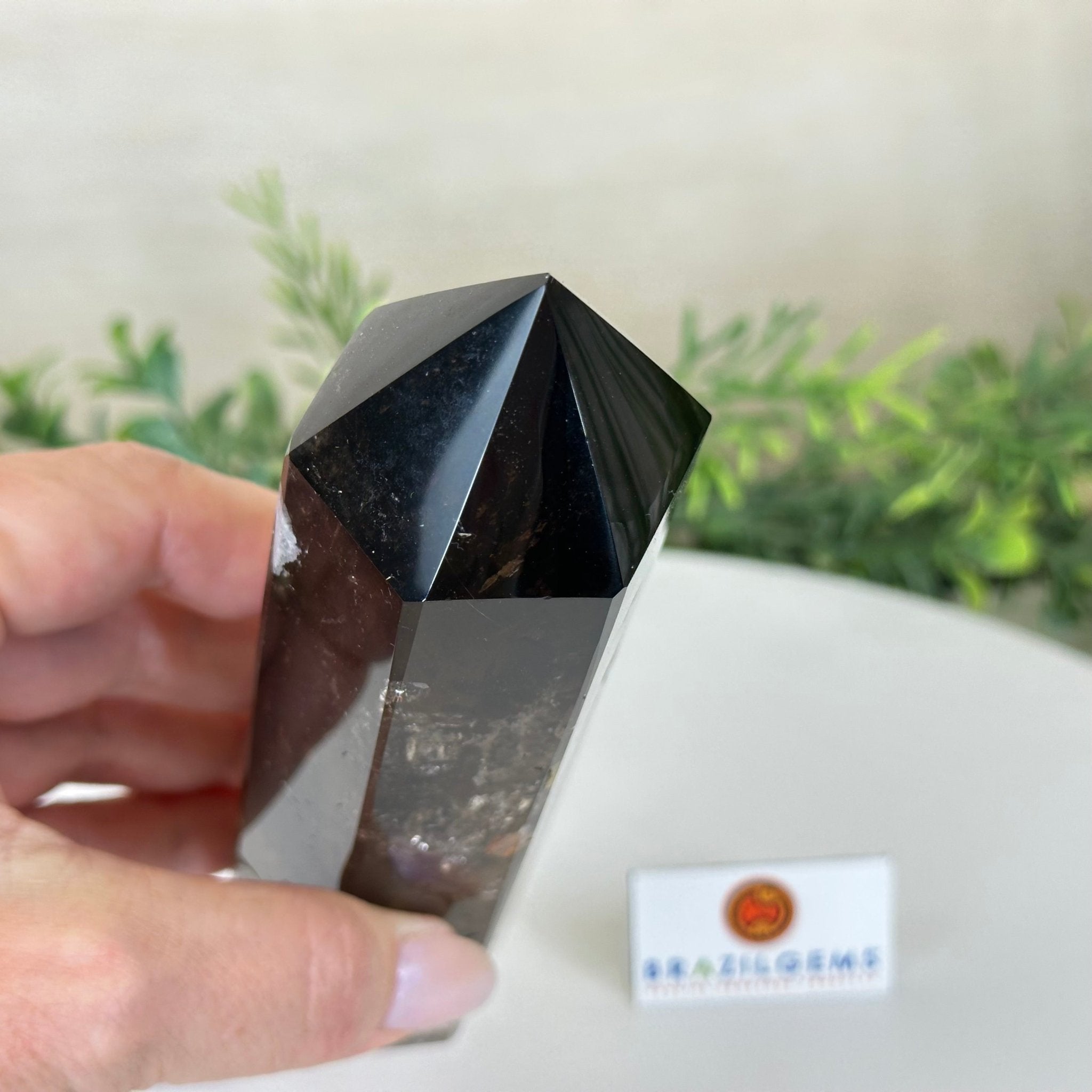 Polished Smoky Quartz Crystal Tower by Brazil Gems® Model