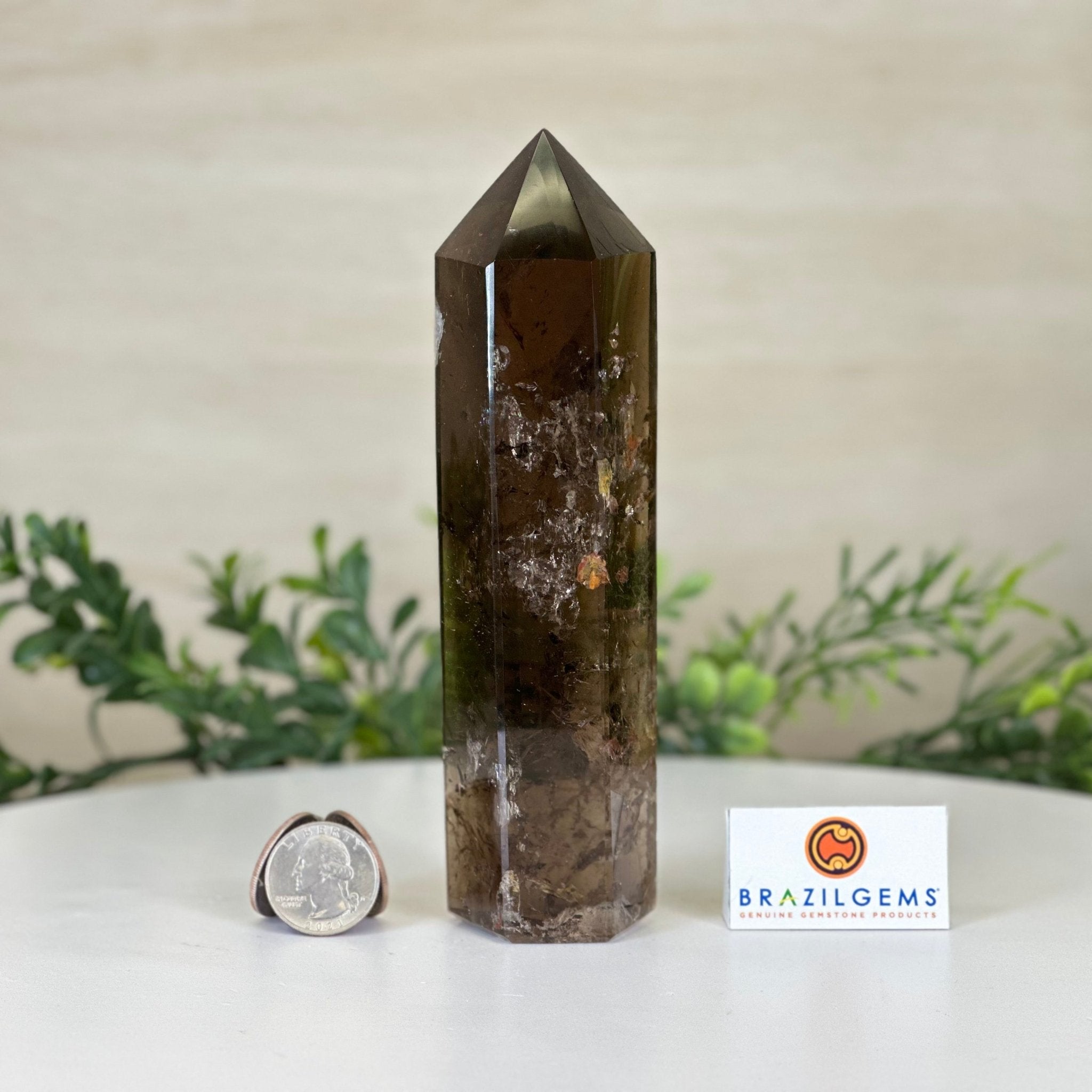 Polished Smoky Quartz Crystal Tower by Brazil Gems® Model