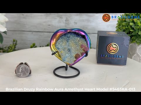 ❤　13.16㌌　✨✨オパール✨✨ Rainbow Aura Quartz Heart For Sale by Brazil Gems® #5463RA-013