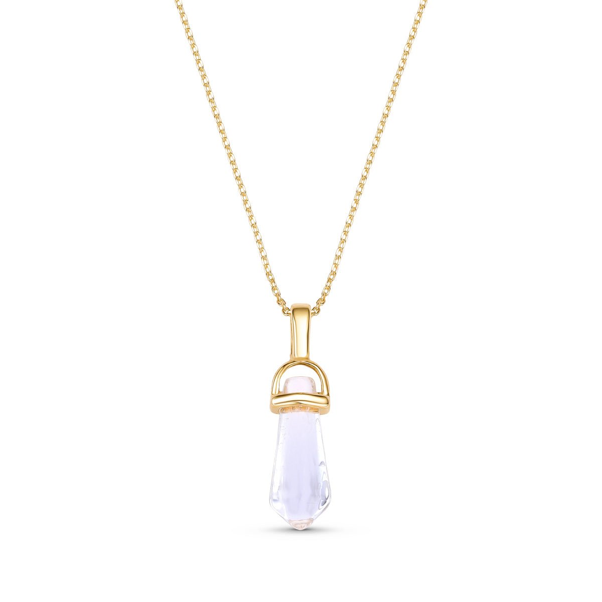 Prism Shaped Natural Gemstone 18K Gold Plated Necklace - Brazil GemsBrazil GemsPrism Shaped Natural Gemstone 18K Gold Plated NecklaceNecklace12GP0431 - 108