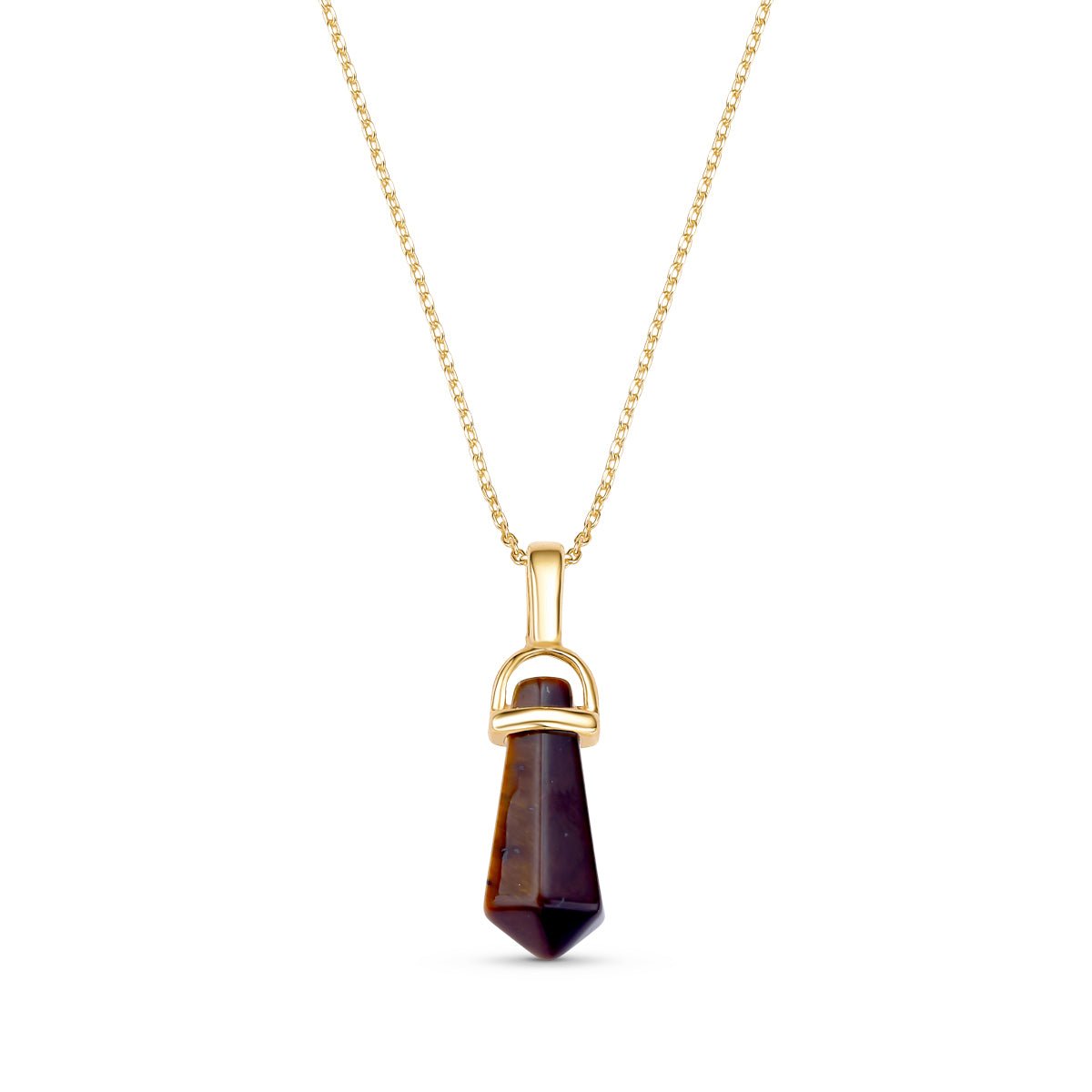 Prism Shaped Natural Gemstone 18K Gold Plated Necklace - Brazil GemsBrazil GemsPrism Shaped Natural Gemstone 18K Gold Plated NecklaceNecklace12GP0431 - 132