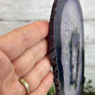 Purple Agate Slice on Metal Base, 9.5" Tall Model #5065PU-043 - Brazil GemsBrazil GemsPurple Agate Slice on Metal Base, 9.5" Tall Model #5065PU-043Slices on Fixed Bases5065PU-043