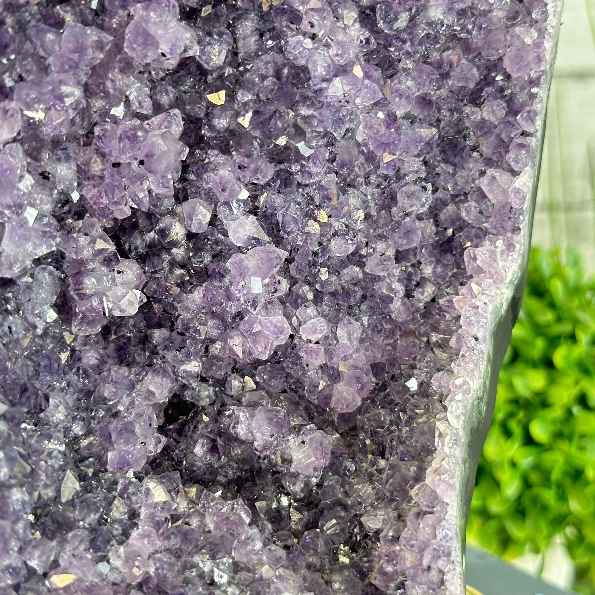 Quality Amethyst Cluster on a Metal Base, 16.9 lbs & 12.5" Tall #5491 - 0058 - Brazil GemsBrazil GemsQuality Amethyst Cluster on a Metal Base, 16.9 lbs & 12.5" Tall #5491 - 0058Clusters on Fixed Bases5491 - 0058