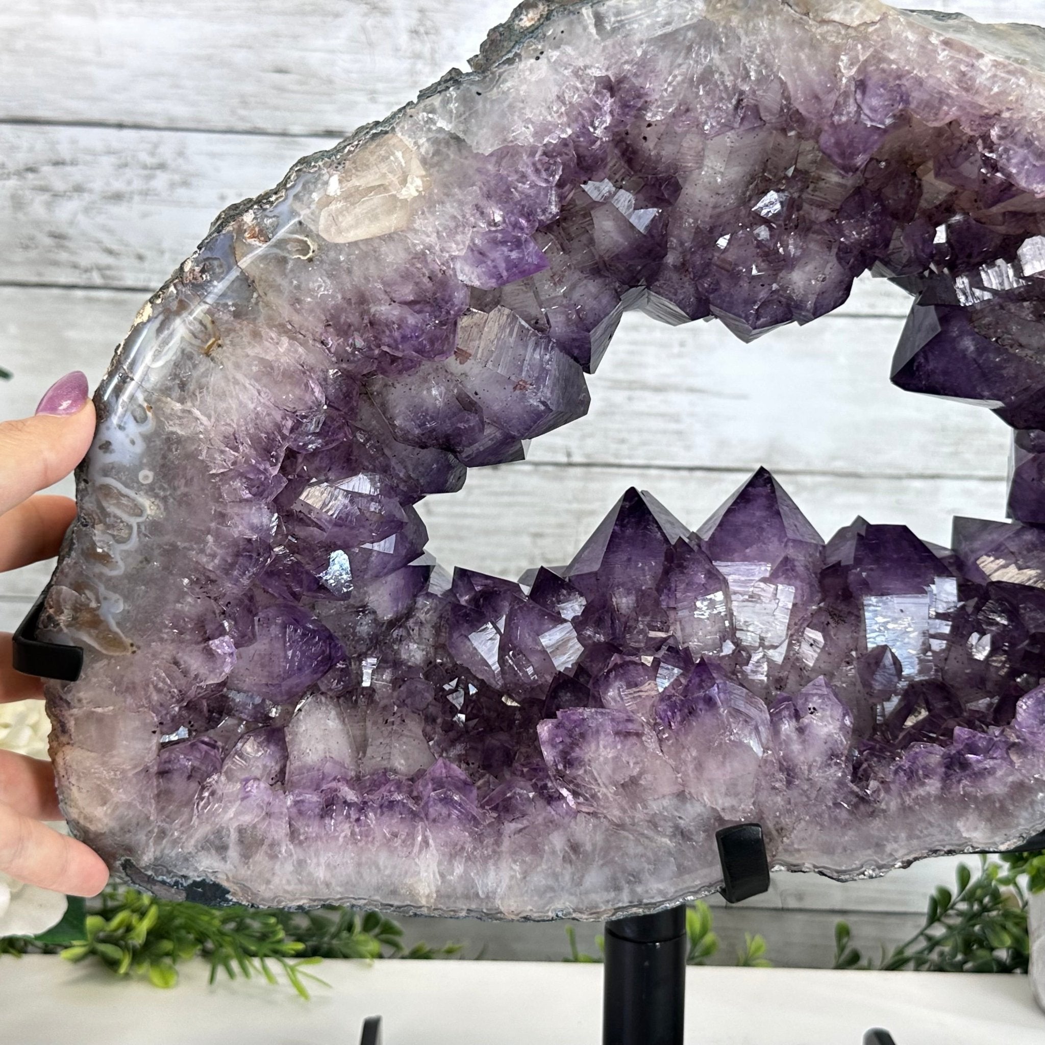 Quality Amethyst Portal, Metal Stand, 45.8 lbs & 15.8" Tall #5604 - 0115 - Brazil GemsBrazil GemsQuality Amethyst Portal, Metal Stand, 45.8 lbs & 15.8" Tall #5604 - 0115Portals on Rotating Bases5604 - 0115