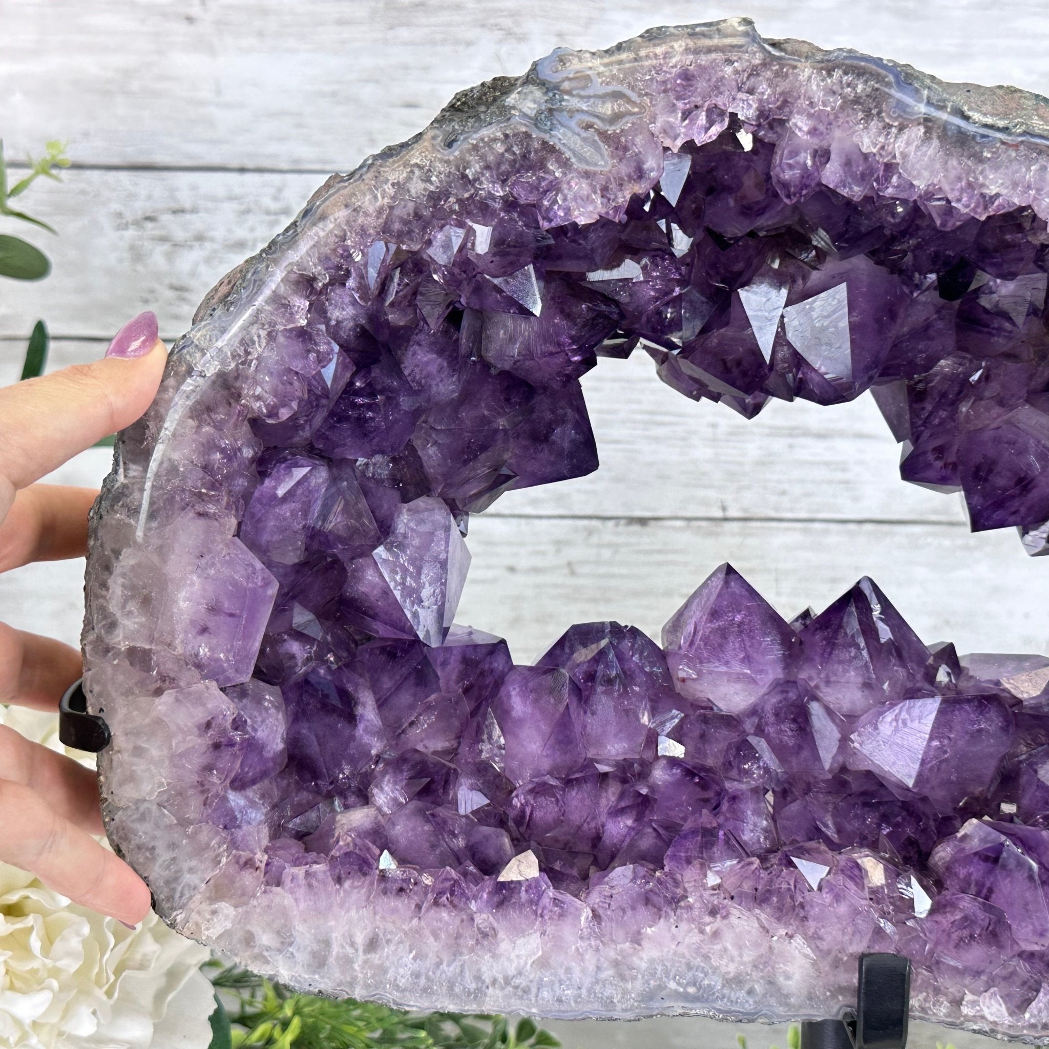 Quality Amethyst Portal, Metal Stand, 45.8 lbs & 15.8" Tall #5604 - 0115 - Brazil GemsBrazil GemsQuality Amethyst Portal, Metal Stand, 45.8 lbs & 15.8" Tall #5604 - 0115Portals on Rotating Bases5604 - 0115