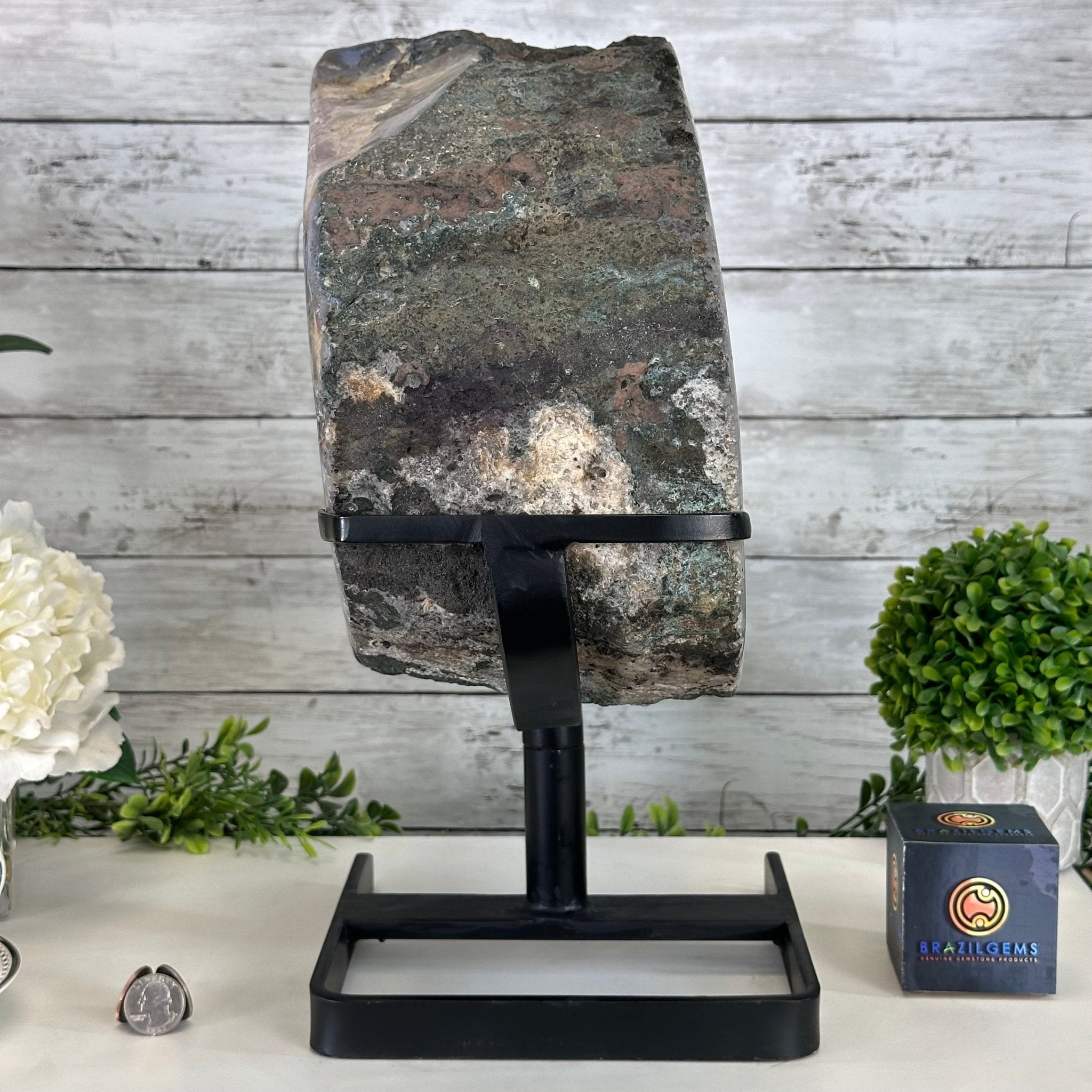 Quality Amethyst Portal, Metal Stand, 45.8 lbs & 15.8" Tall #5604 - 0115 - Brazil GemsBrazil GemsQuality Amethyst Portal, Metal Stand, 45.8 lbs & 15.8" Tall #5604 - 0115Portals on Rotating Bases5604 - 0115