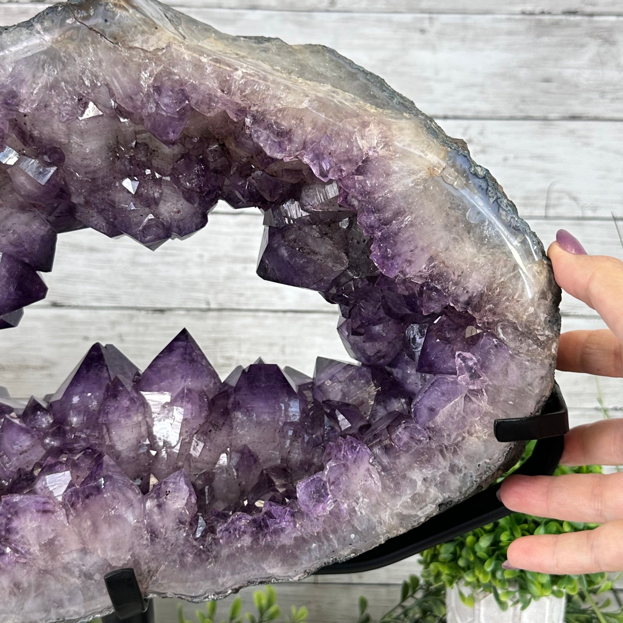 Quality Amethyst Portal, Metal Stand, 45.8 lbs & 15.8" Tall #5604 - 0115 - Brazil GemsBrazil GemsQuality Amethyst Portal, Metal Stand, 45.8 lbs & 15.8" Tall #5604 - 0115Portals on Rotating Bases5604 - 0115