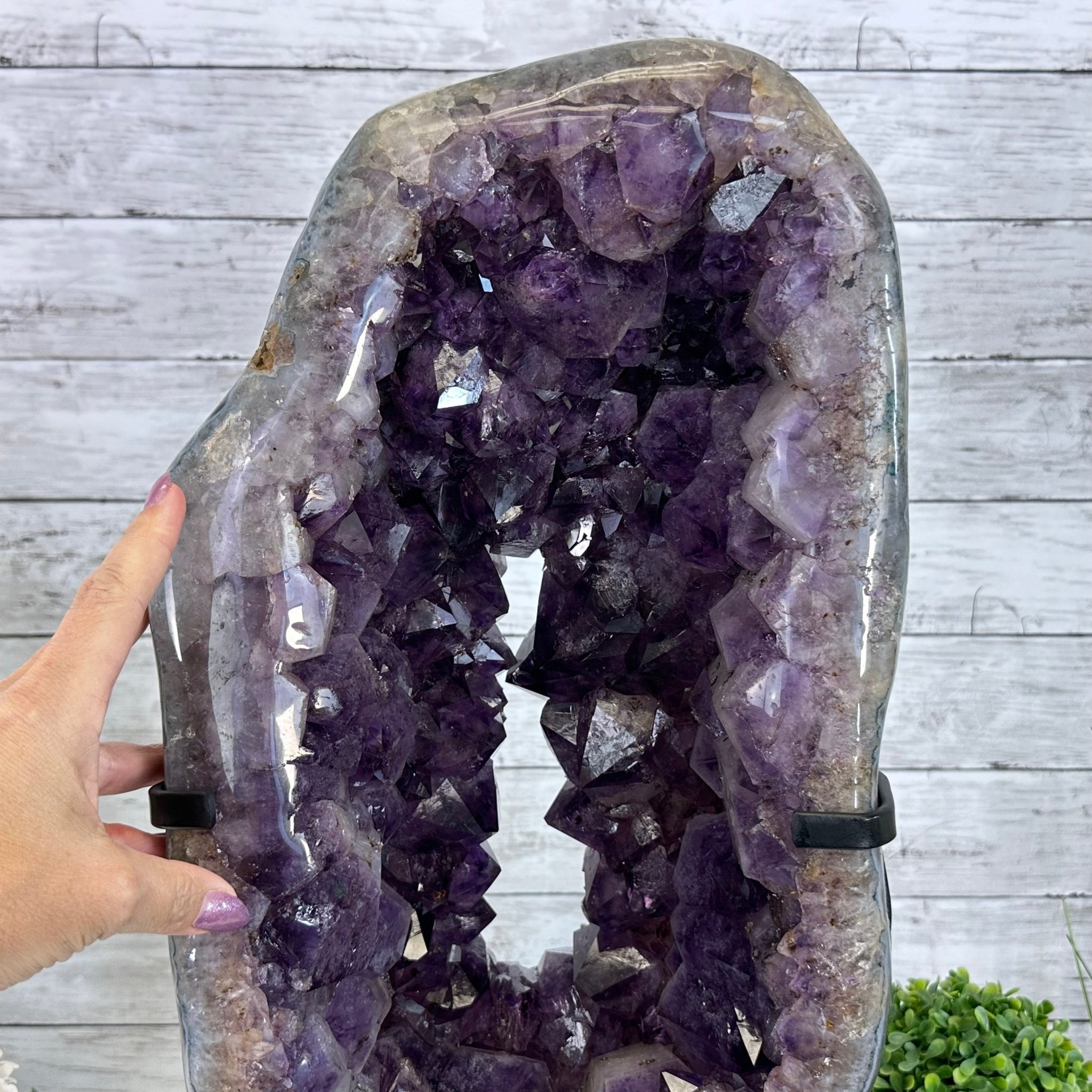 Quality Amethyst Portal, Metal Stand, 56.1 lbs & 23.3" Tall #5604 - 0116 - Brazil GemsBrazil GemsQuality Amethyst Portal, Metal Stand, 56.1 lbs & 23.3" Tall #5604 - 0116Portals on Rotating Bases5604 - 0116