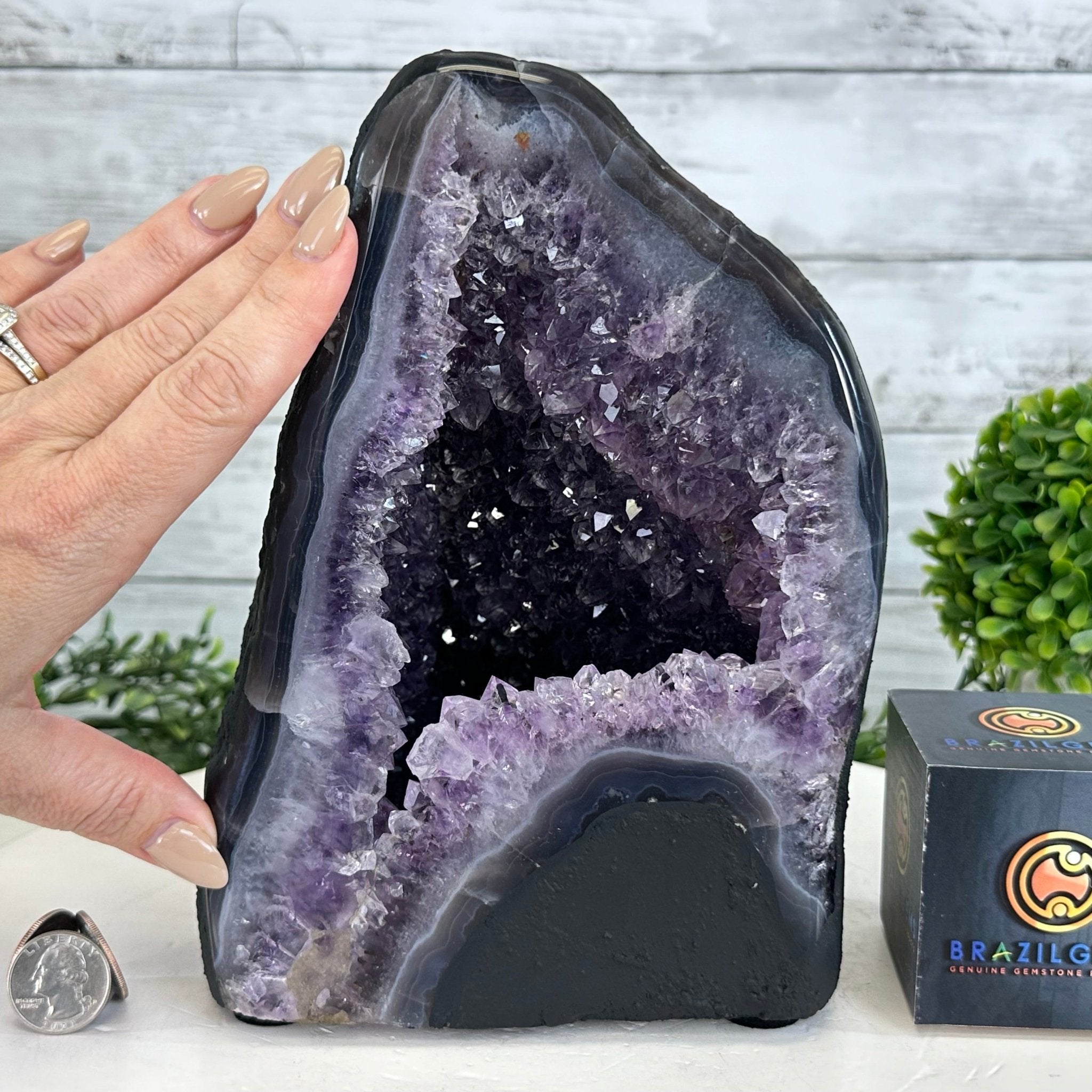 Quality Brazilian Amethyst Cathedral, 12.2 lbs & 8.8" Tall, #5601 - 1358 - Brazil GemsBrazil GemsQuality Brazilian Amethyst Cathedral, 12.2 lbs & 8.8" Tall, #5601 - 1358Cathedrals5601 - 1358