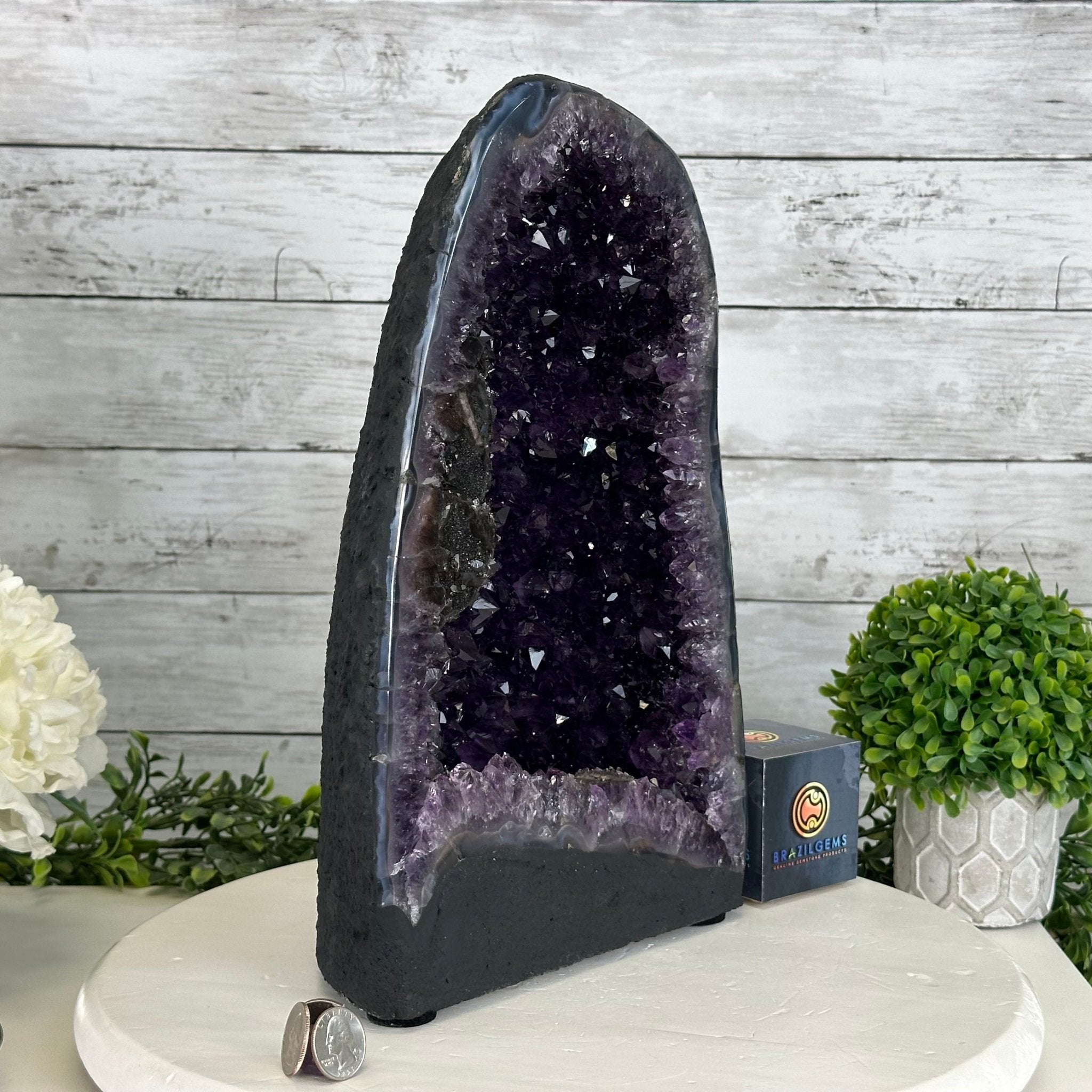 Quality Brazilian Amethyst Cathedral, 17.4 lbs & 13.5" Tall, #5601 - 1374 - Brazil GemsBrazil GemsQuality Brazilian Amethyst Cathedral, 17.4 lbs & 13.5" Tall, #5601 - 1374Cathedrals5601 - 1374