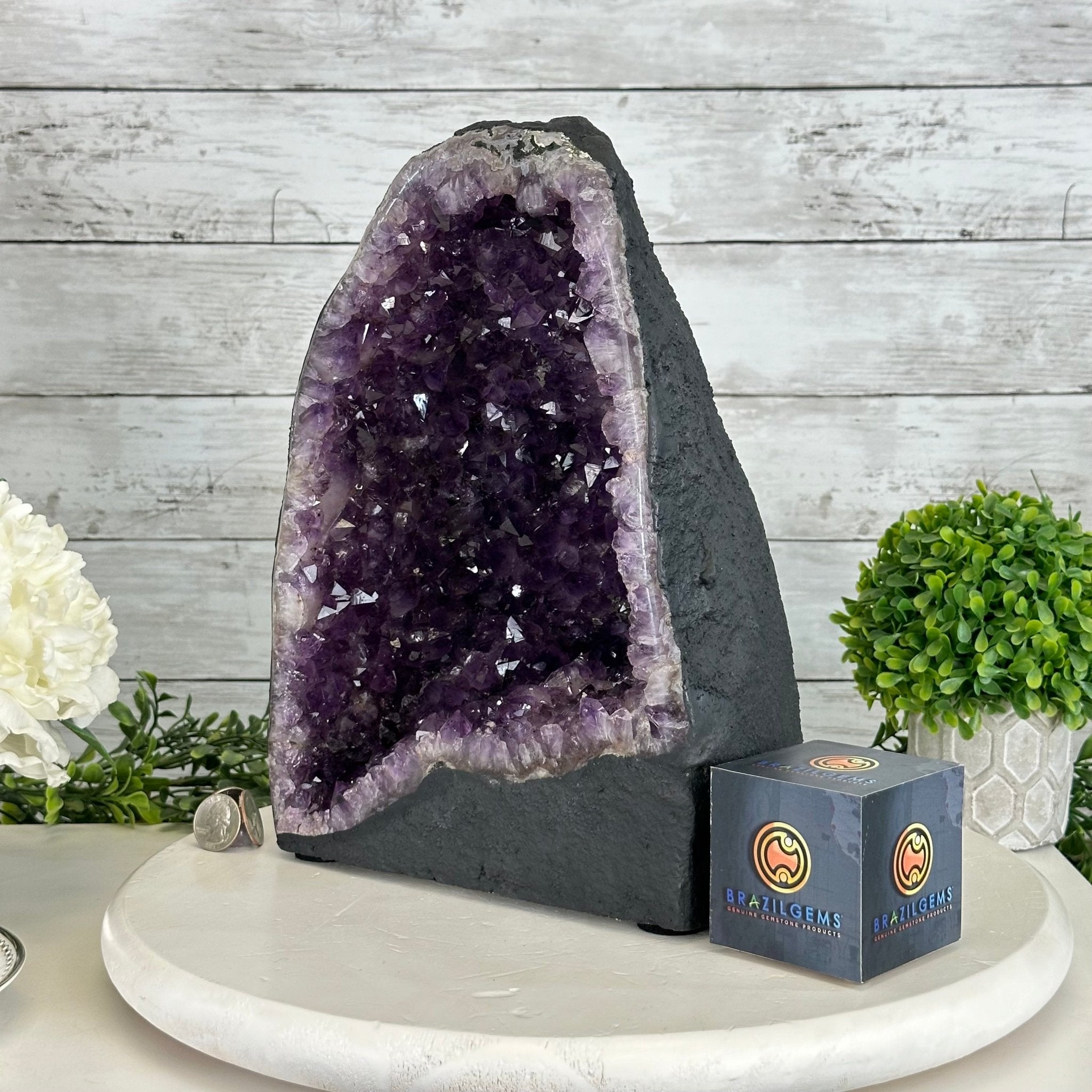 Quality Brazilian Amethyst Cathedral, 17.6 lbs & 11.8" Tall, #5601 - 1376 - Brazil GemsBrazil GemsQuality Brazilian Amethyst Cathedral, 17.6 lbs & 11.8" Tall, #5601 - 1376Cathedrals5601 - 1376