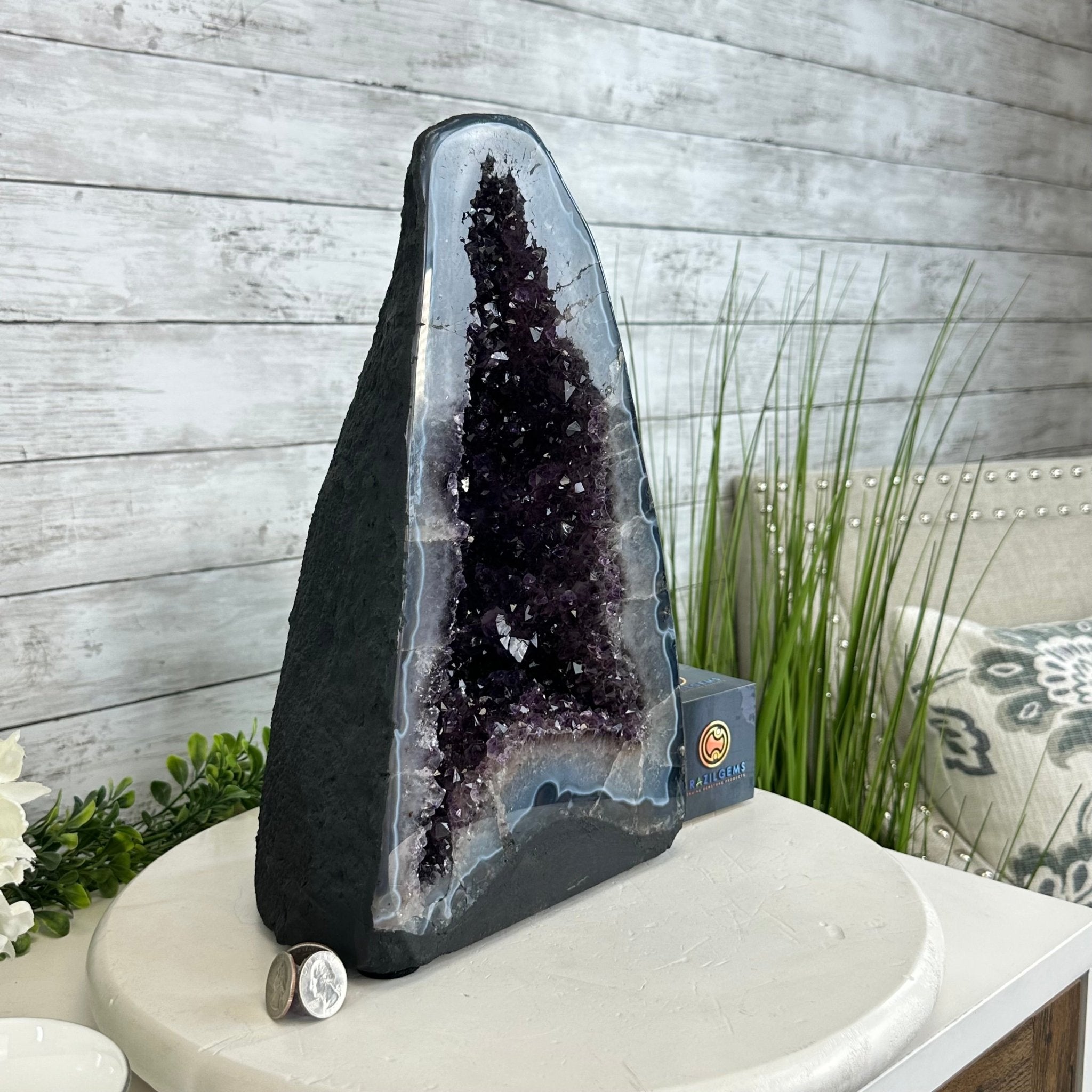 Quality Brazilian Amethyst Cathedral, 21 lbs & 13.2" Tall, #5601 - 1392 - Brazil GemsBrazil GemsQuality Brazilian Amethyst Cathedral, 21 lbs & 13.2" Tall, #5601 - 1392Cathedrals5601 - 1392