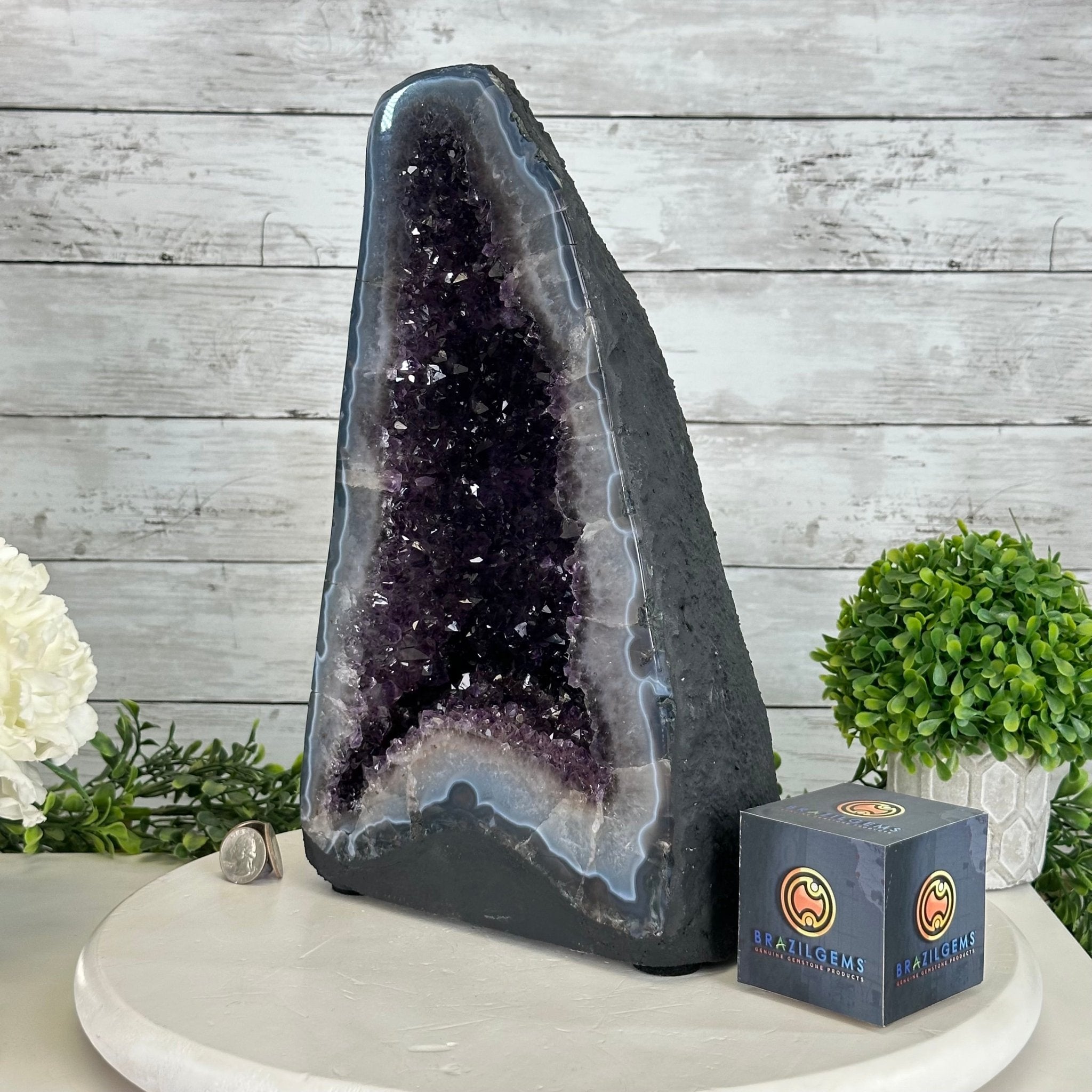 Quality Brazilian Amethyst Cathedral, 21 lbs & 13.2" Tall, #5601 - 1392 - Brazil GemsBrazil GemsQuality Brazilian Amethyst Cathedral, 21 lbs & 13.2" Tall, #5601 - 1392Cathedrals5601 - 1392