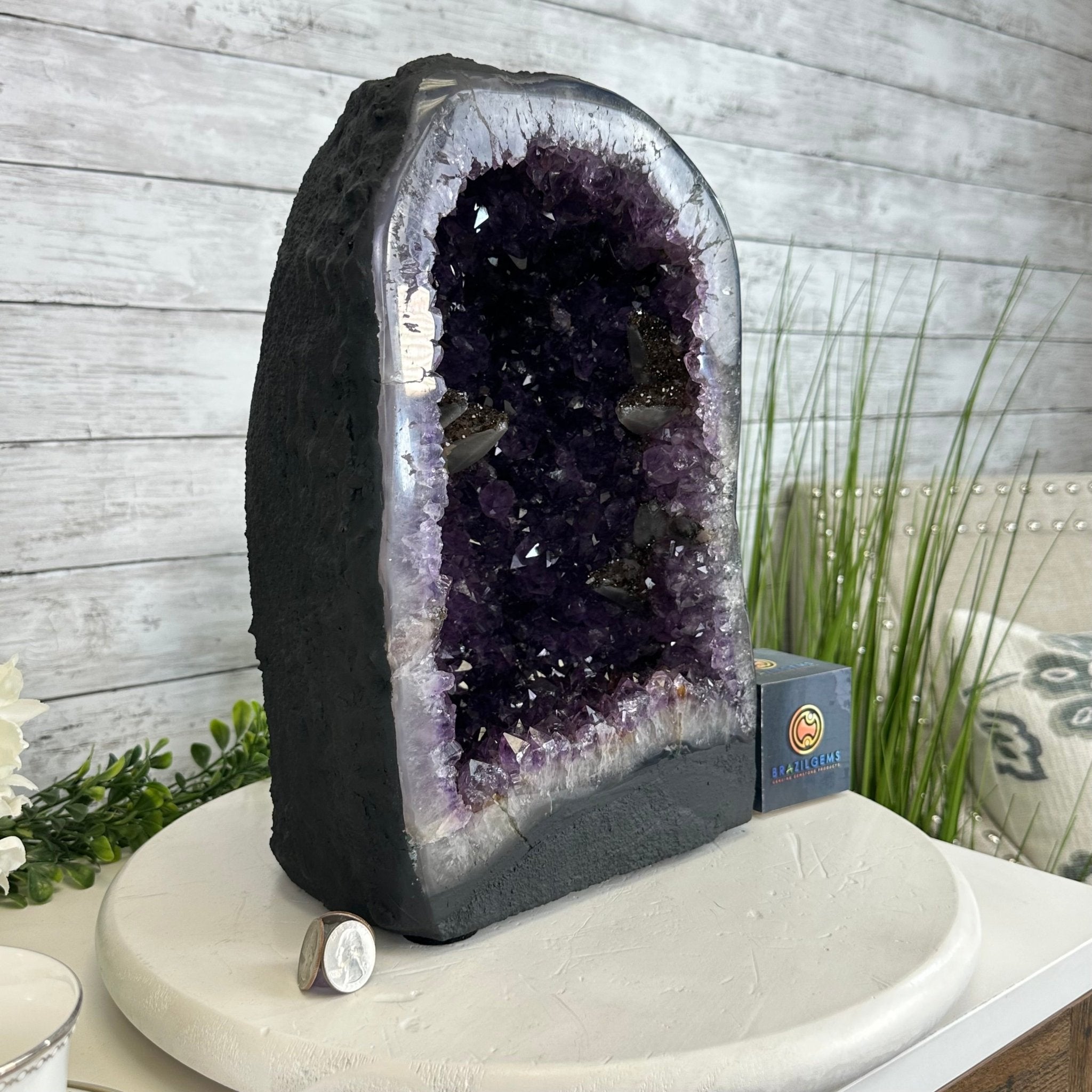 Quality Brazilian Amethyst Cathedral, 29.9 lbs & 13.1" Tall, #5601 - 1402 - Brazil GemsBrazil GemsQuality Brazilian Amethyst Cathedral, 29.9 lbs & 13.1" Tall, #5601 - 1402Cathedrals5601 - 1402