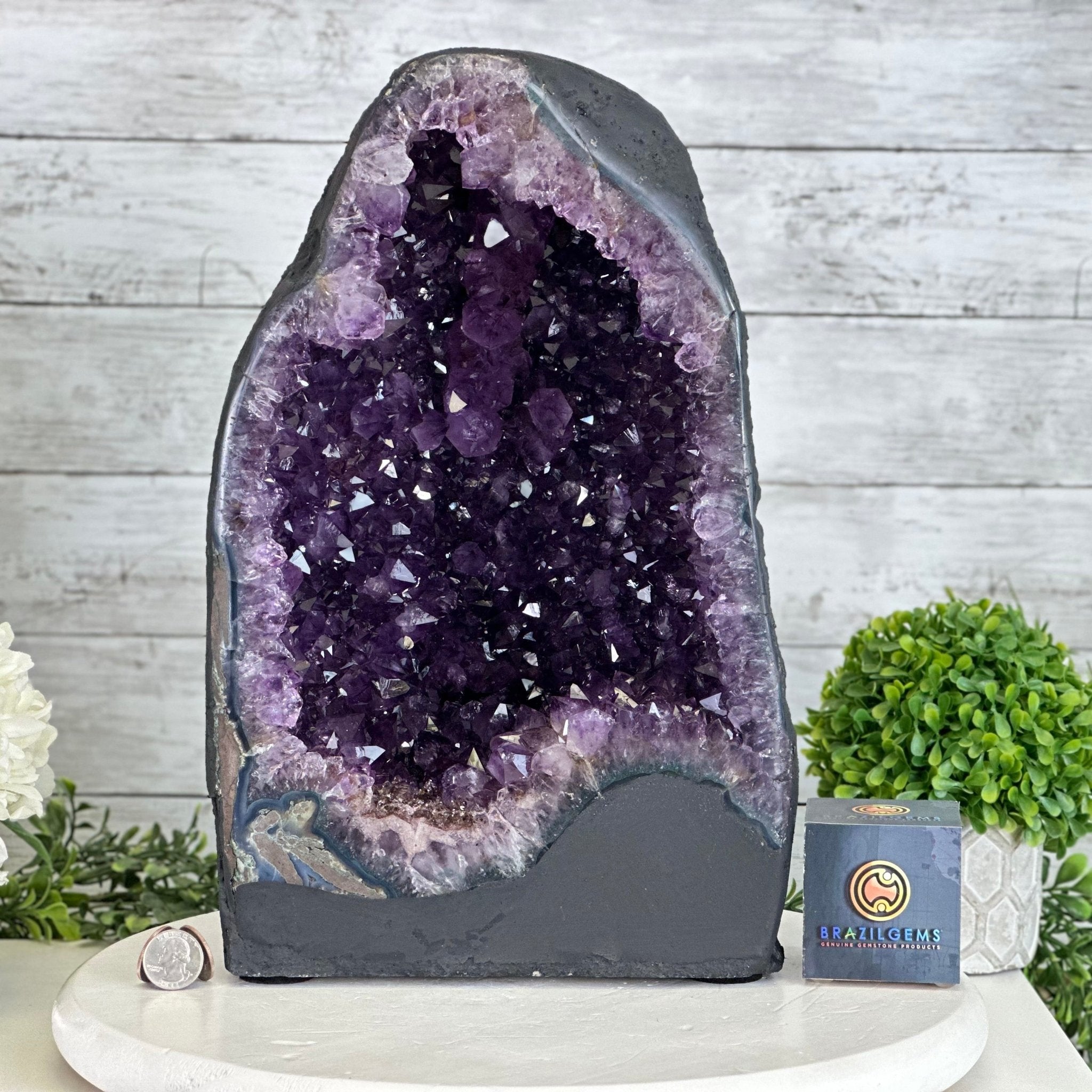 Quality Brazilian Amethyst Cathedral, 30.3 lbs & 14.9" Tall, #5601 - 1405 - Brazil GemsBrazil GemsQuality Brazilian Amethyst Cathedral, 30.3 lbs & 14.9" Tall, #5601 - 1405Cathedrals5601 - 1405