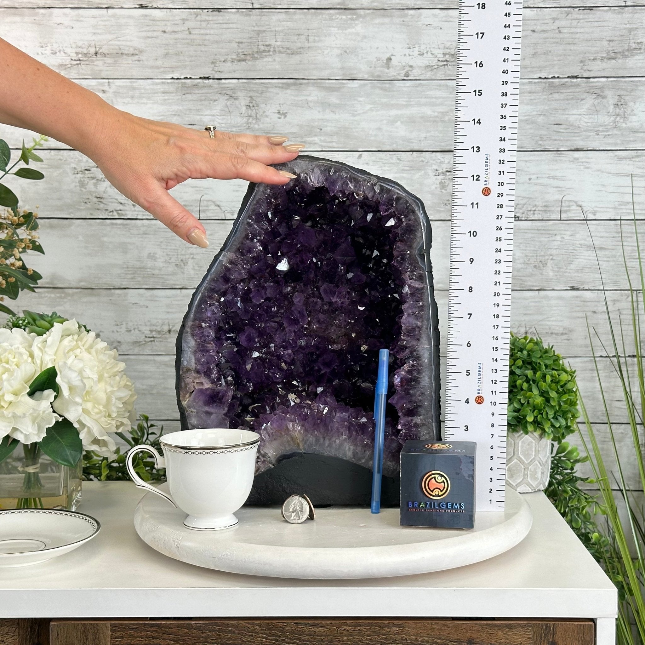 Quality Brazilian Amethyst Cathedral, 30.6 lbs & 12.9" Tall, #5601 - 1406 - Brazil GemsBrazil GemsQuality Brazilian Amethyst Cathedral, 30.6 lbs & 12.9" Tall, #5601 - 1406Cathedrals5601 - 1406